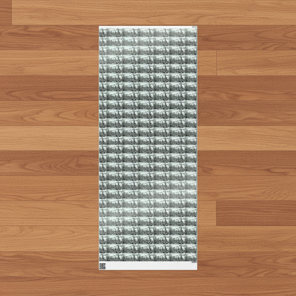 Snowy Pine Tree pattern and Peace on Earth text for wrapping Christmas Gifts