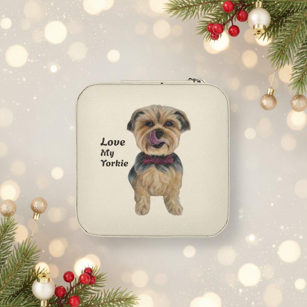 Ivory Jewelry Travel Case with Love My York painting by Studio Blitz