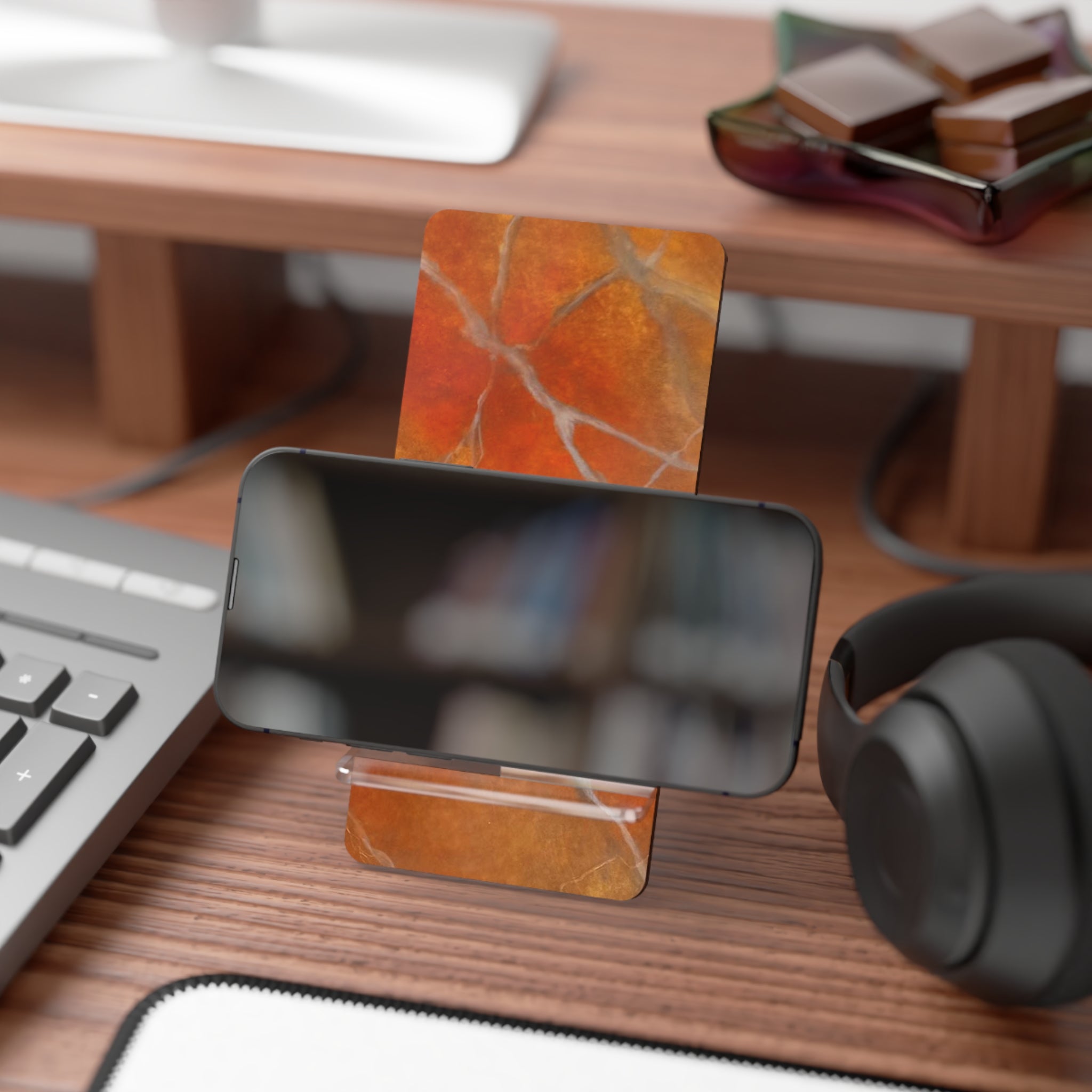 Stylish Smartphone Display Stand - Perfect for Home & Office, Tech Lovers, Desk Organizer, Gift Idea, Marble Design