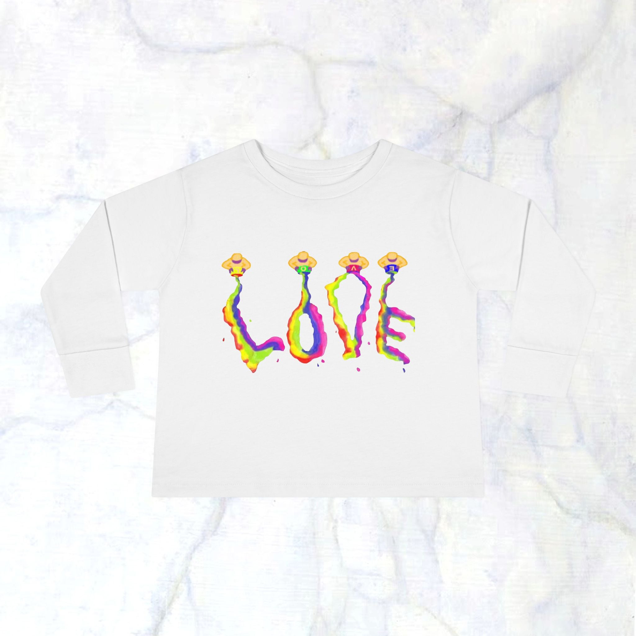 Toddler Long Sleeve Tee - It's All About Love in Bright Colors by Studio Blitz