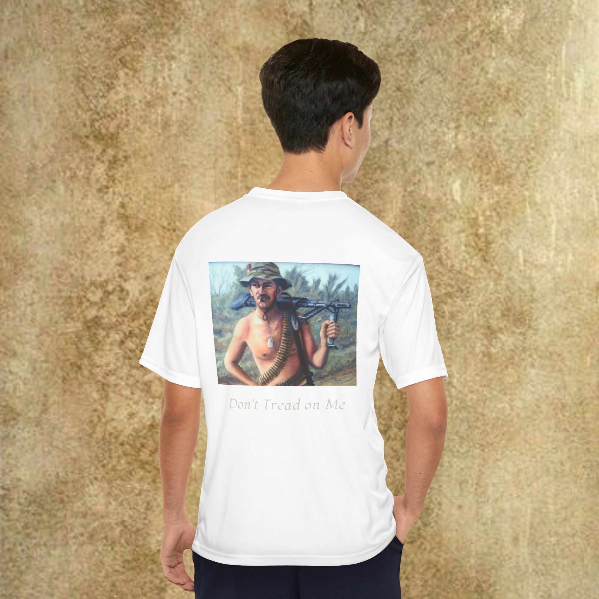 Men's Graphic Performance T-Shirt: 'Never Forget', 'Don't Tread on Me' Painted by Studio Blitz