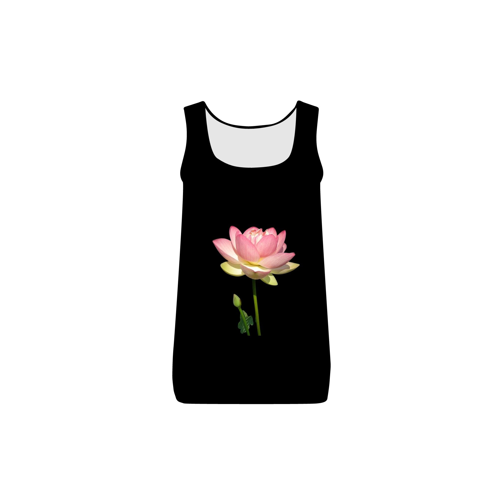 Women's Long Tank - Pink Lotus Flower Studio Blitz Design