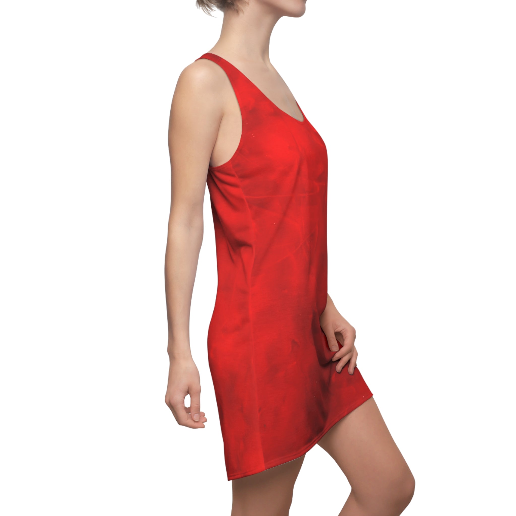 Eye-Catching Racerback Dress Red Hot Leather-look design by Studio Blitz