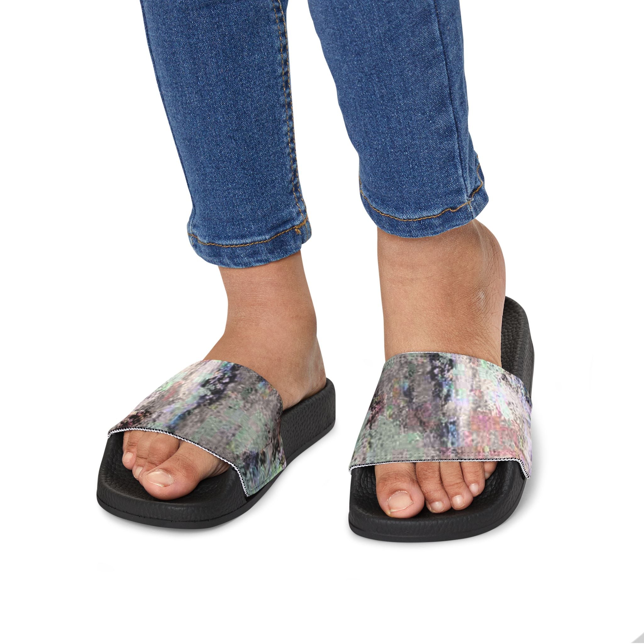 Youth Removable-Strap Sandals with Abstract Art Design by Studio Blitz