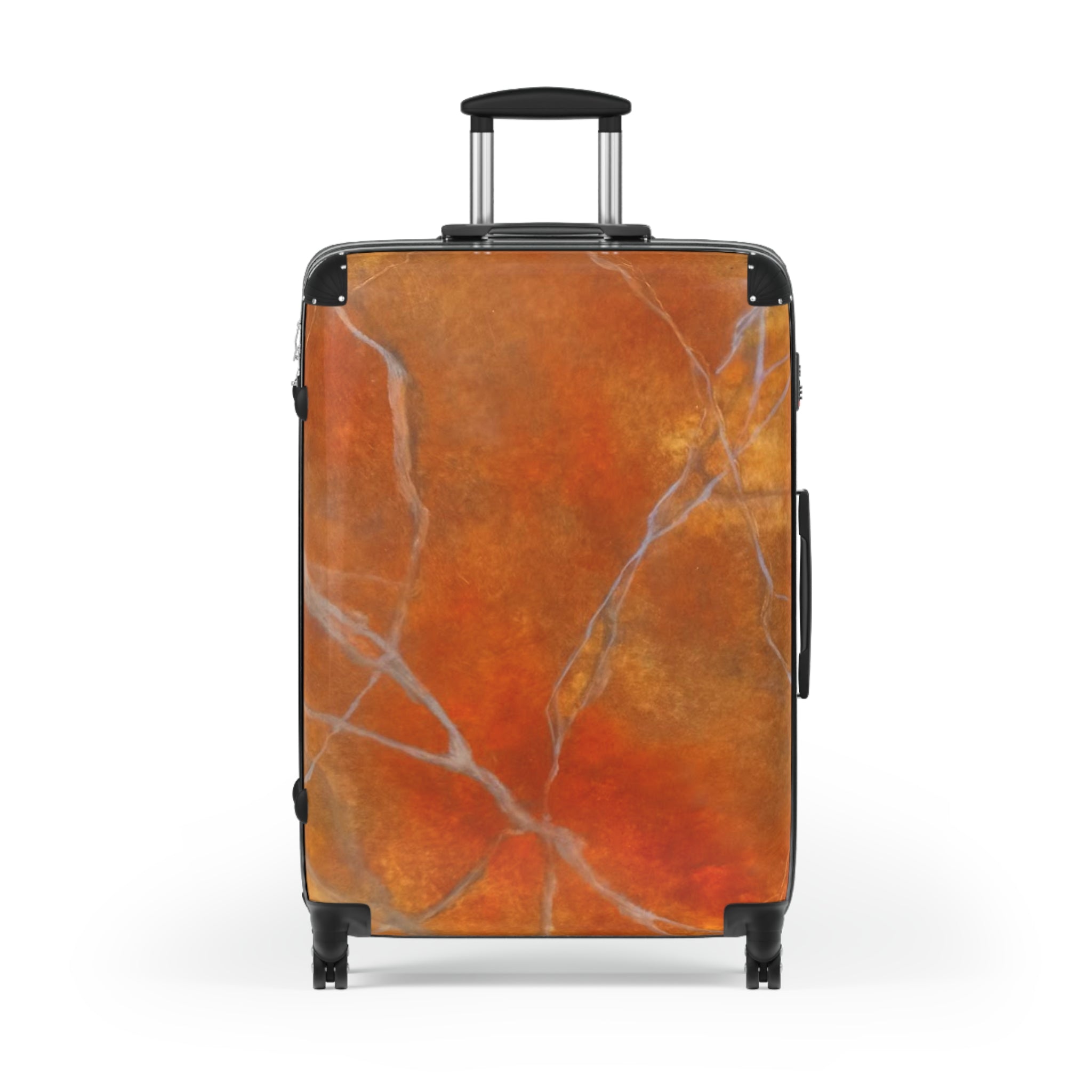 Suitcase - Red/Orange Marble Design by Studio Blitz
