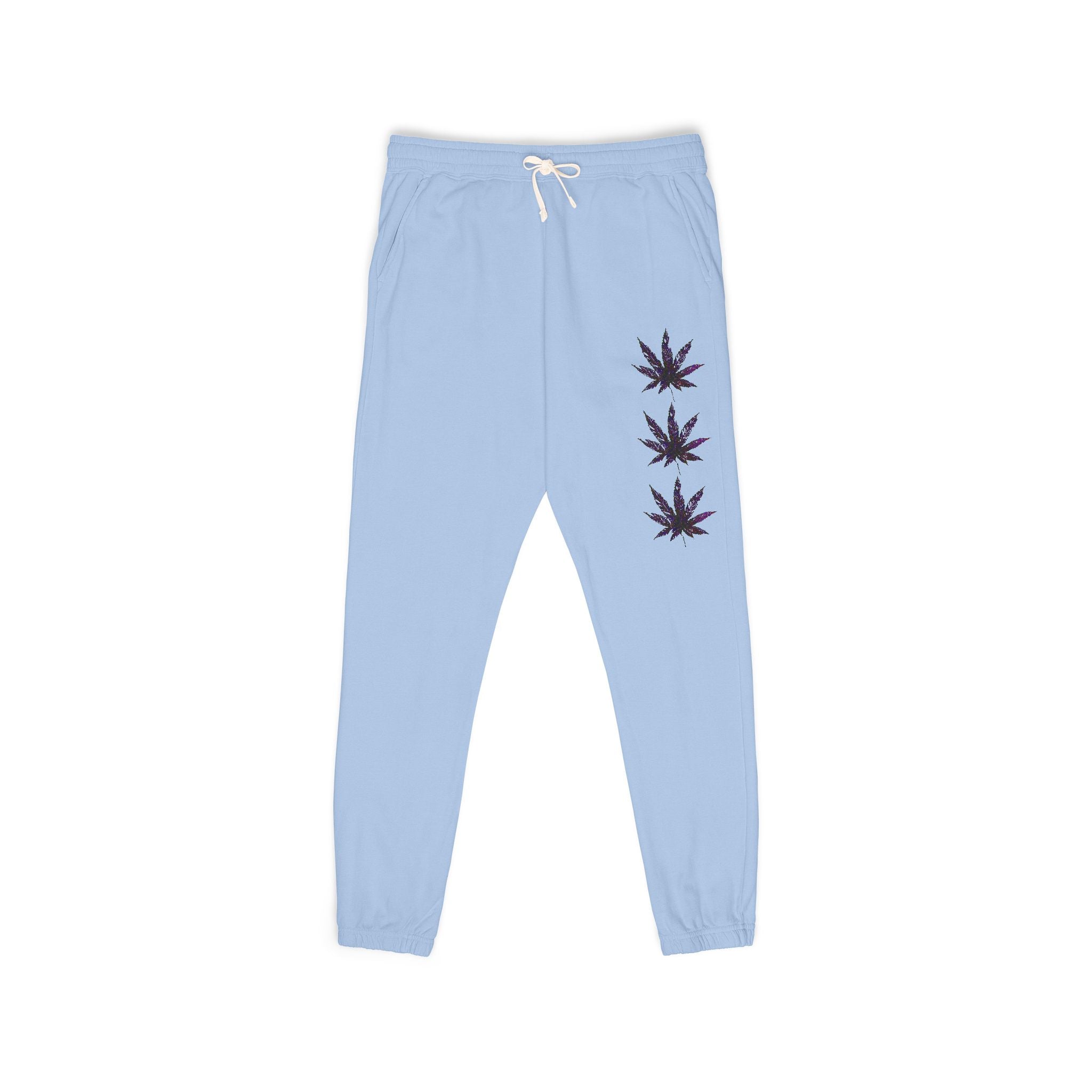 Fleece Sweatpants - Vibrant Cannabis Leaf Design by Studio Blitz