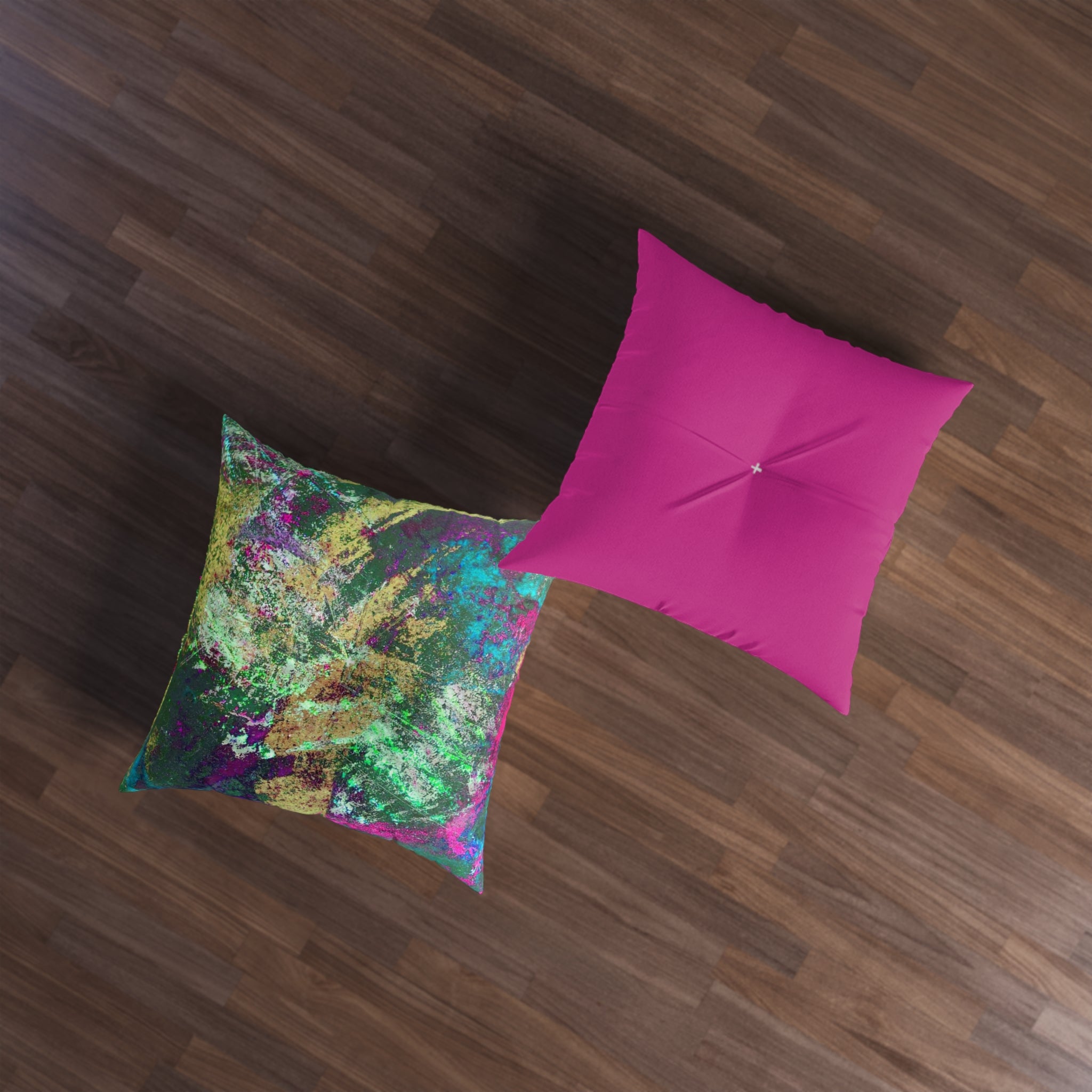 Floor Pillow that will Liven Up any area - Vibrant Tufted Square Design by Studio Blitz