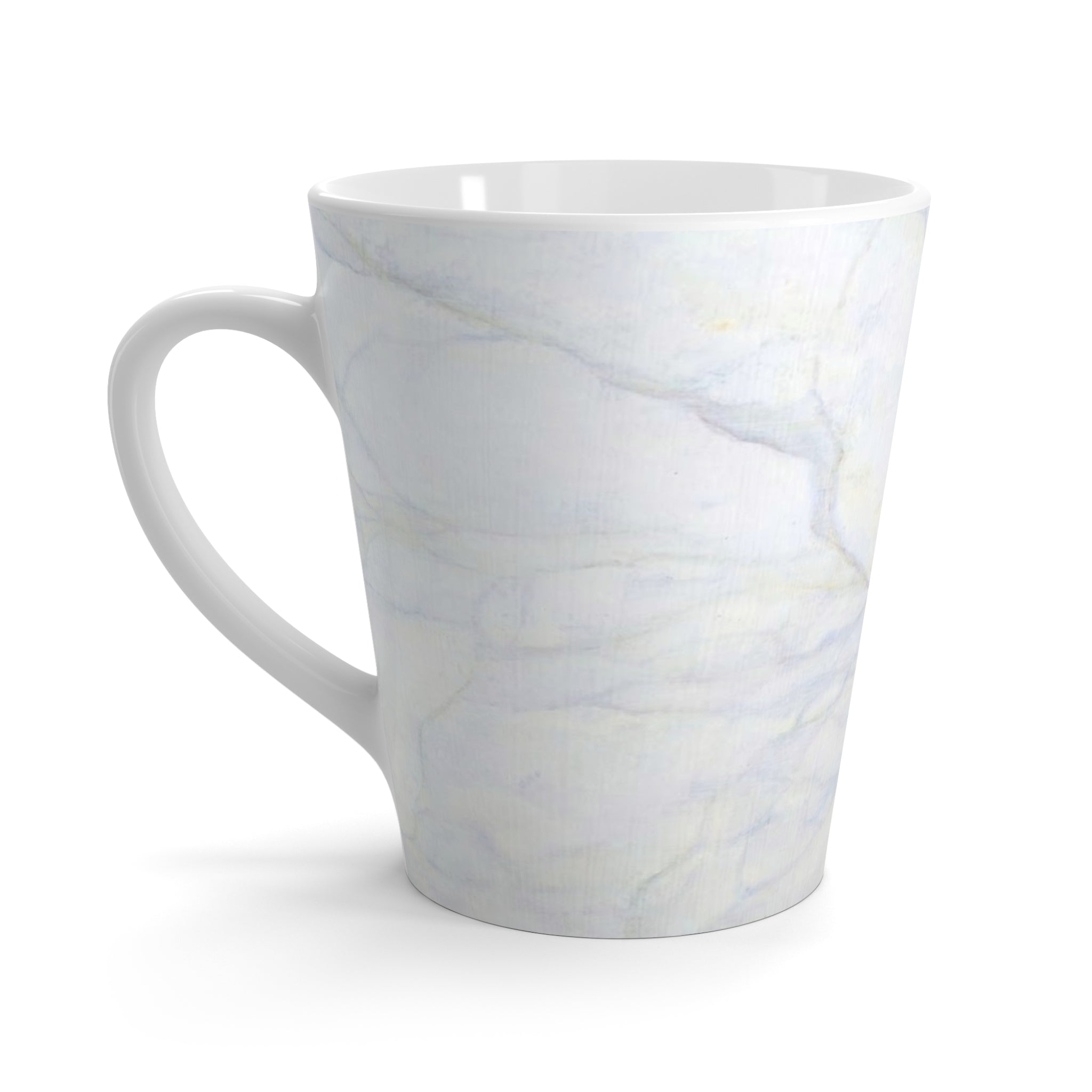 White Marble Latte Mug Painted by Studio Blitz