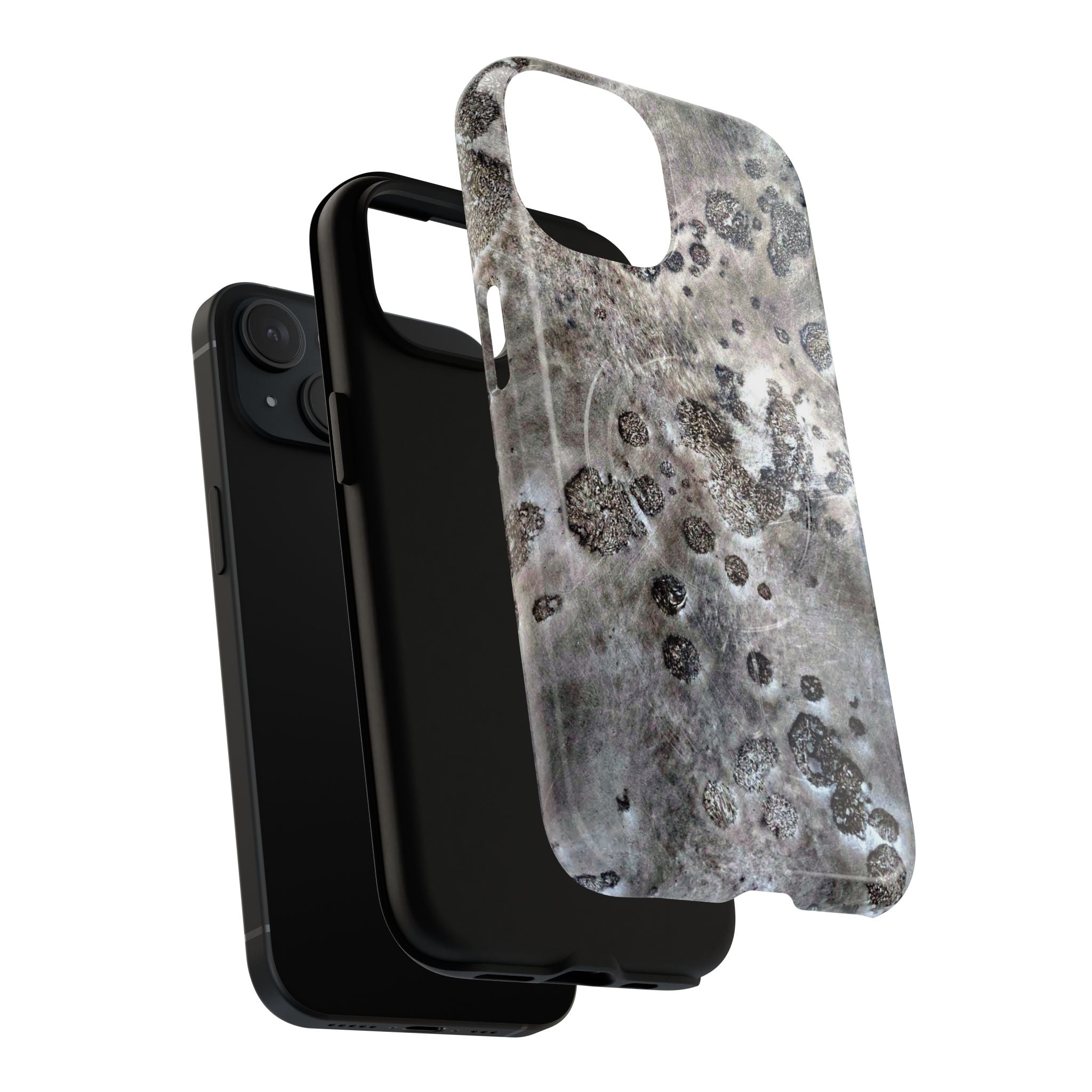 Tough Magnetic Phone Case with Moon Rock Art Design by Studio Blitz