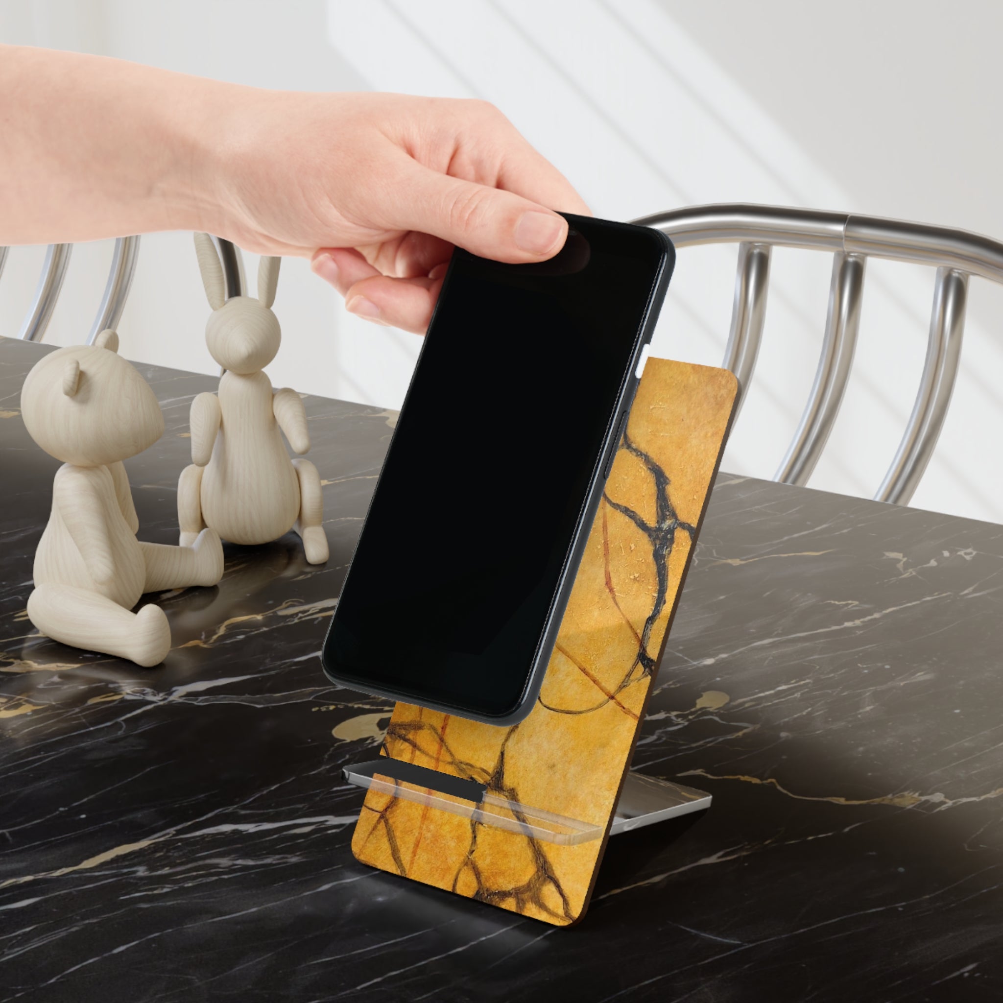 Elegant Gold Marble Smartphone Display Stand designed by Studio Blitz