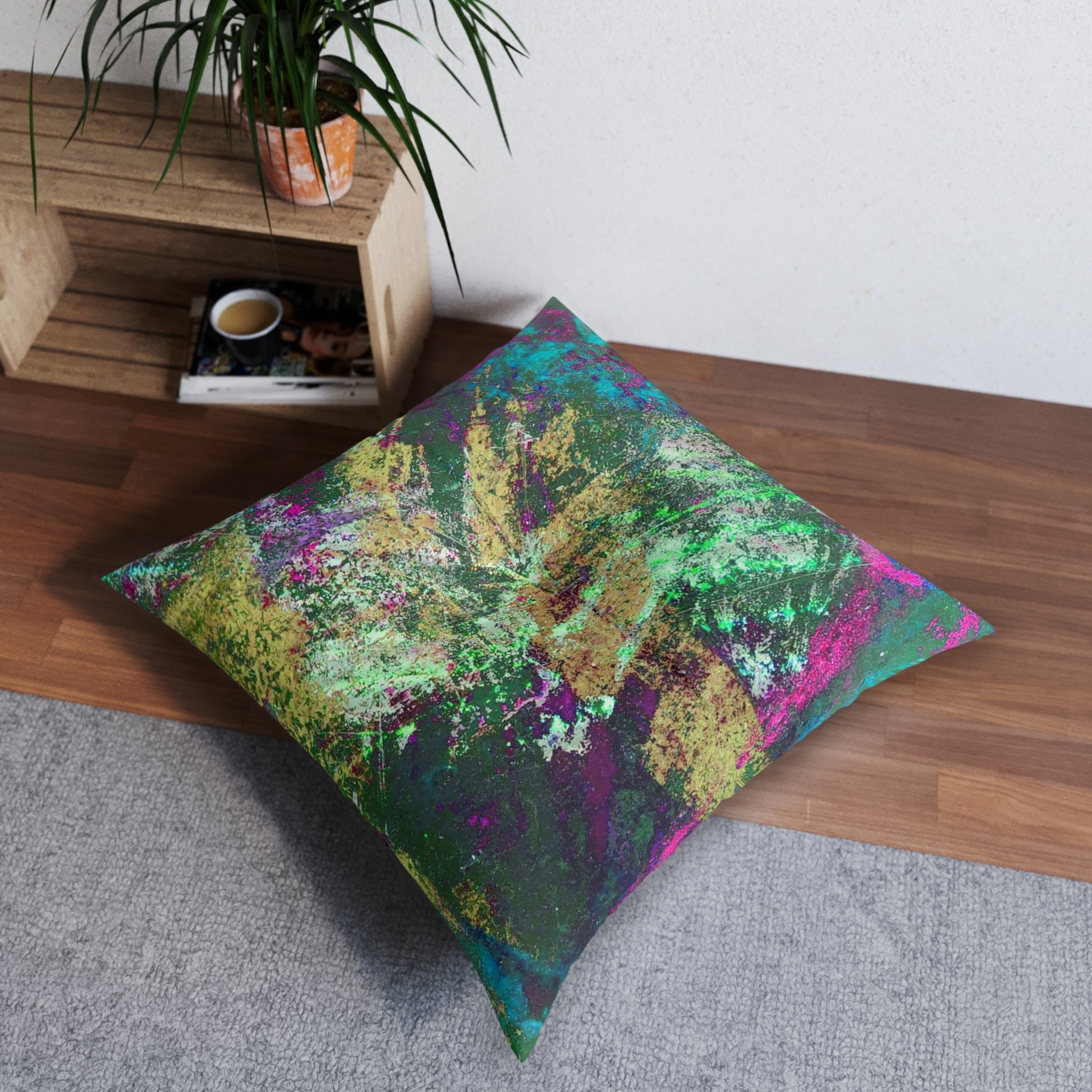 Floor Pillow that will Liven Up any area - Vibrant Tufted Square Design by Studio Blitz