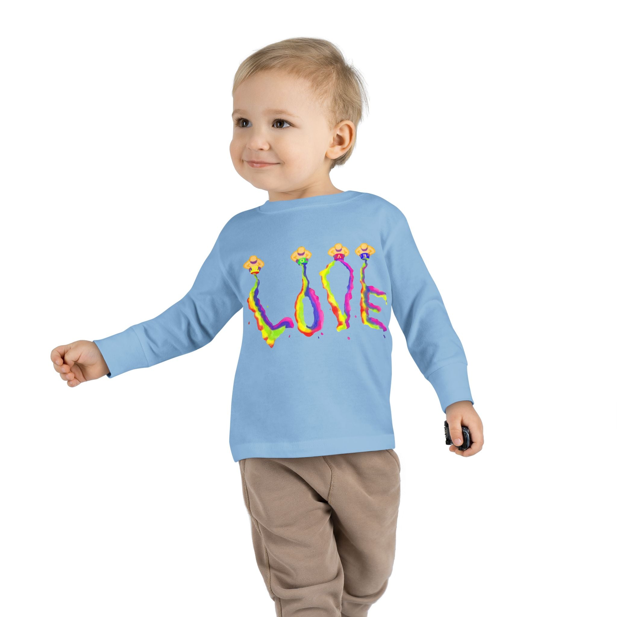 Toddler Long Sleeve Tee - It's All About Love in Bright Colors by Studio Blitz