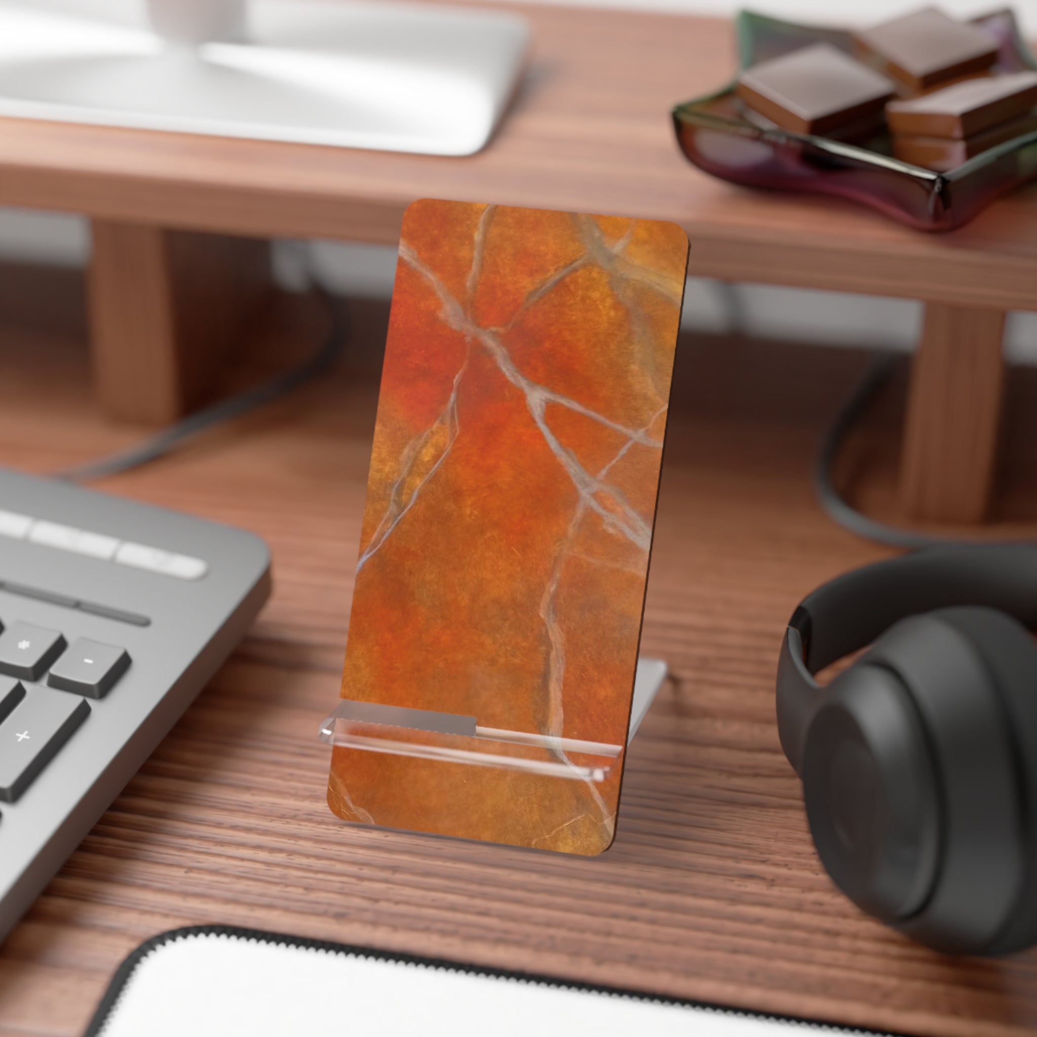 Stylish Smartphone Display Stand - Perfect for Home & Office, Tech Lovers, Desk Organizer, Gift Idea, Marble Design