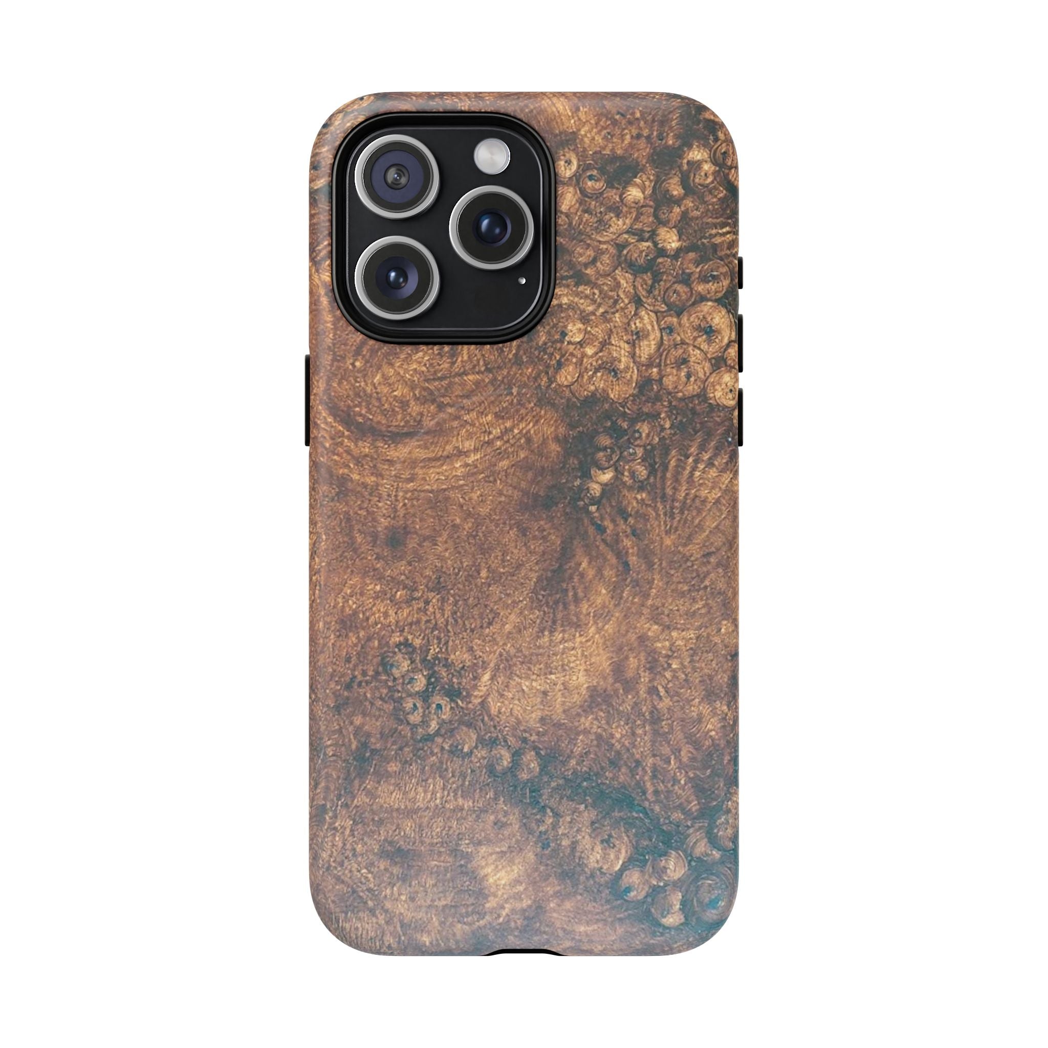 Durable Magnetic Phone Case with Unique Burl Wood Art Design by Studio Blitz that will make people take notice.