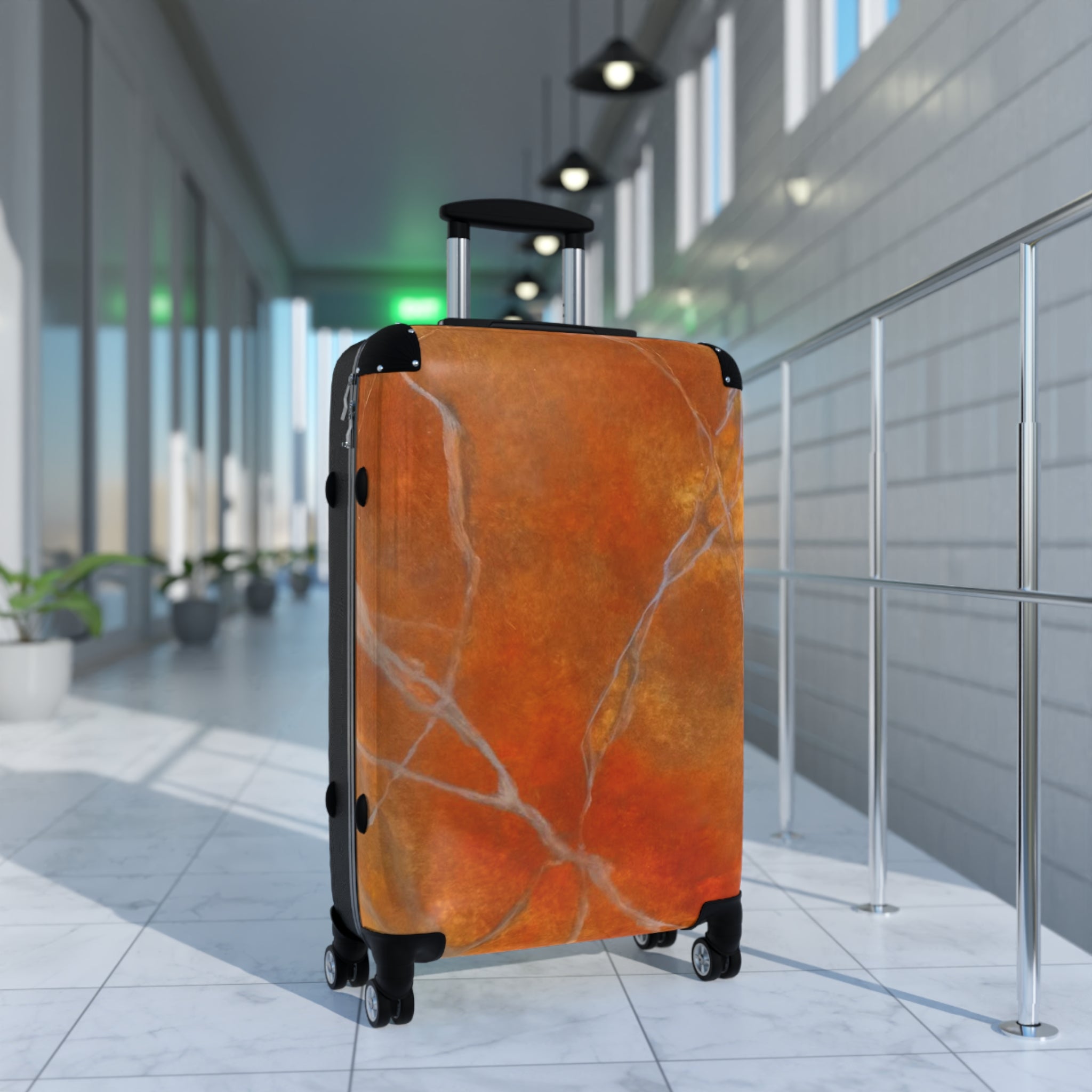 Suitcase - Red/Orange Marble Design by Studio Blitz