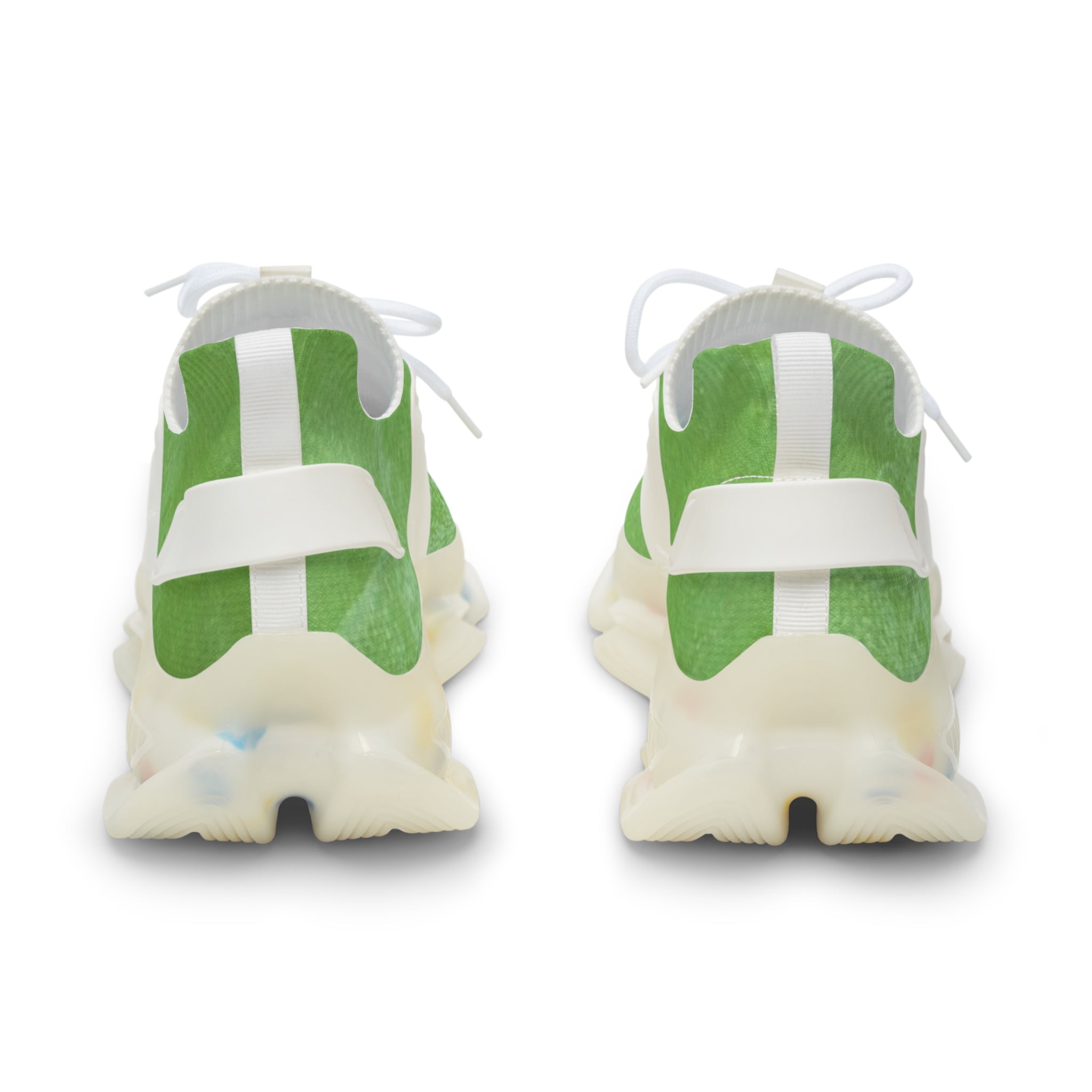 Vibrant Men's Green Mesh Sneakers Designed by Studio Blitz with Black or White Soles