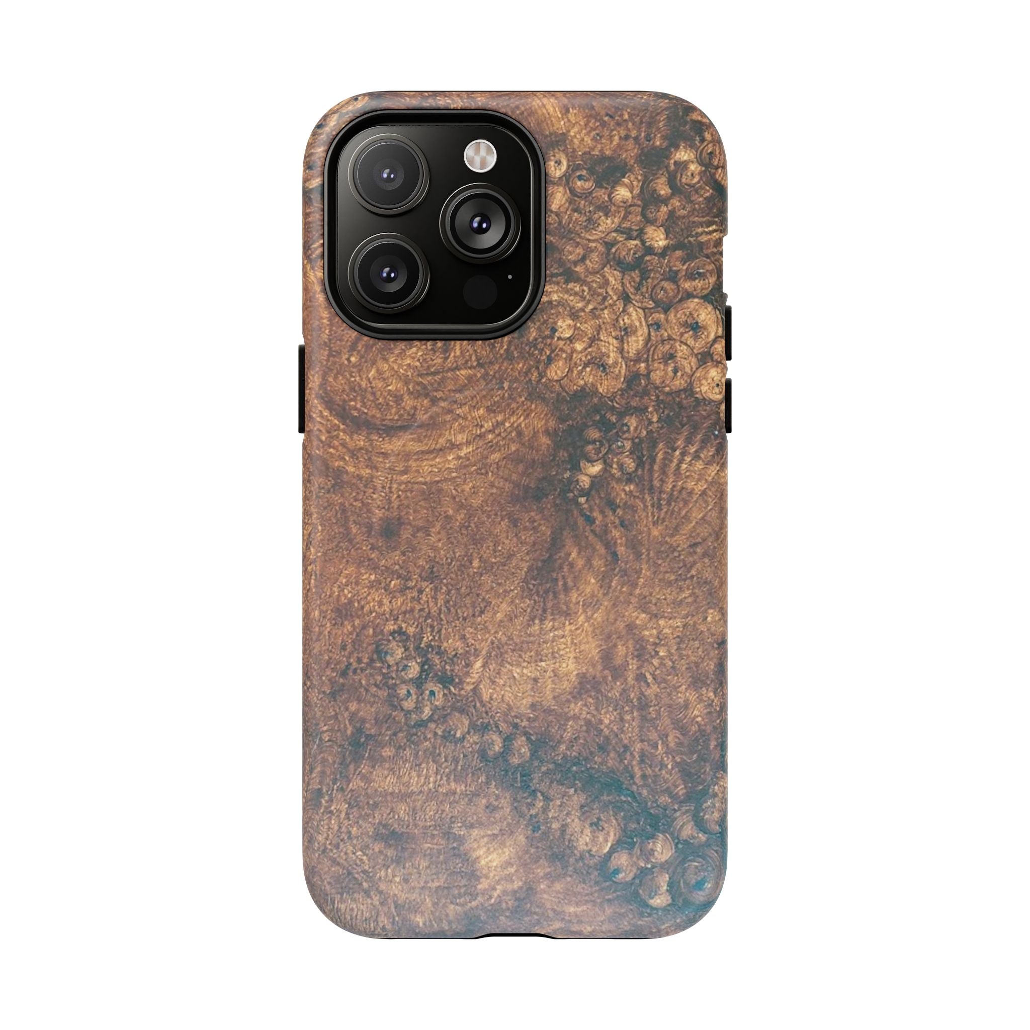 Durable Magnetic Phone Case with Unique Burl Wood Art Design by Studio Blitz that will make people take notice.