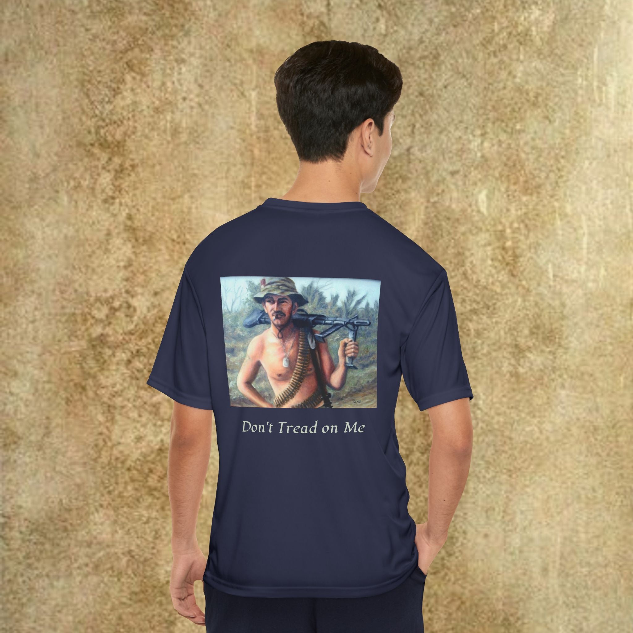 Men's Graphic Performance T-Shirt: 'Never Forget', 'Don't Tread on Me' Painted by Studio Blitz