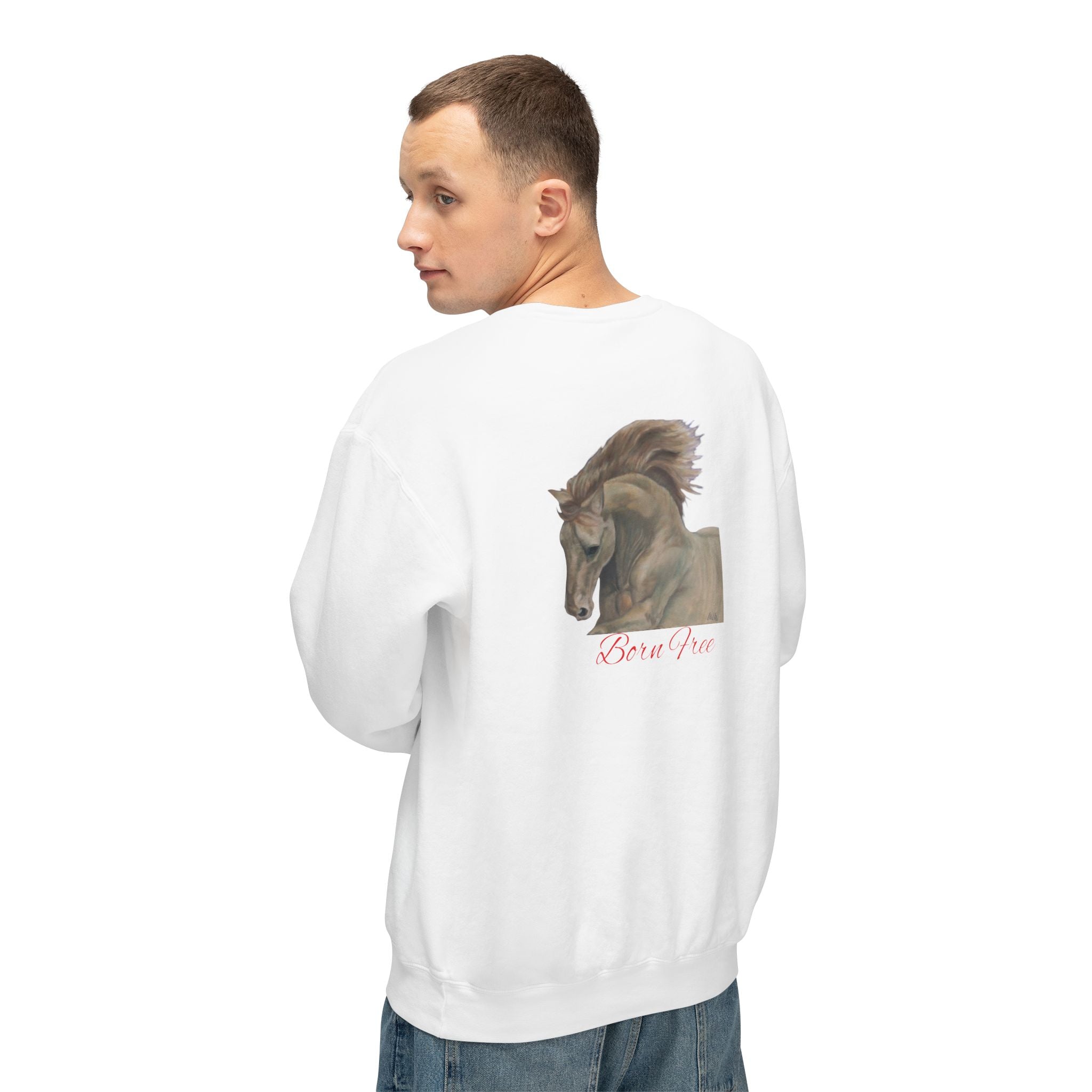 Horse Lovers Unisex Sweatshirt - Wild & Free Art Design by Studio Blitz