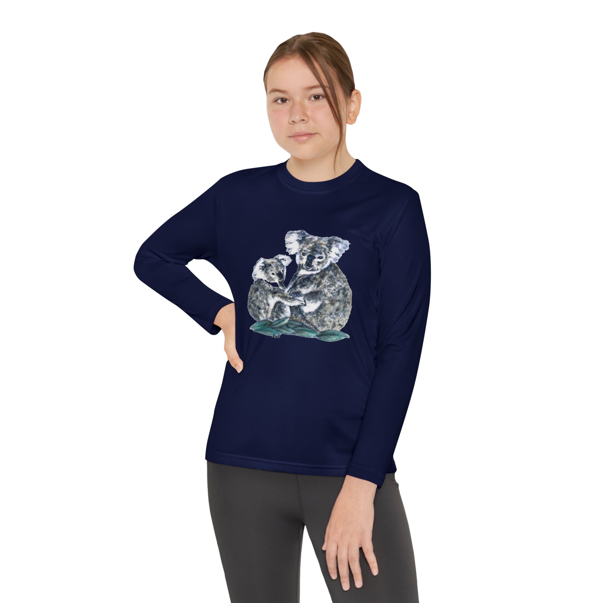 Youth Long Sleeve Tee Koala and Turtle Design