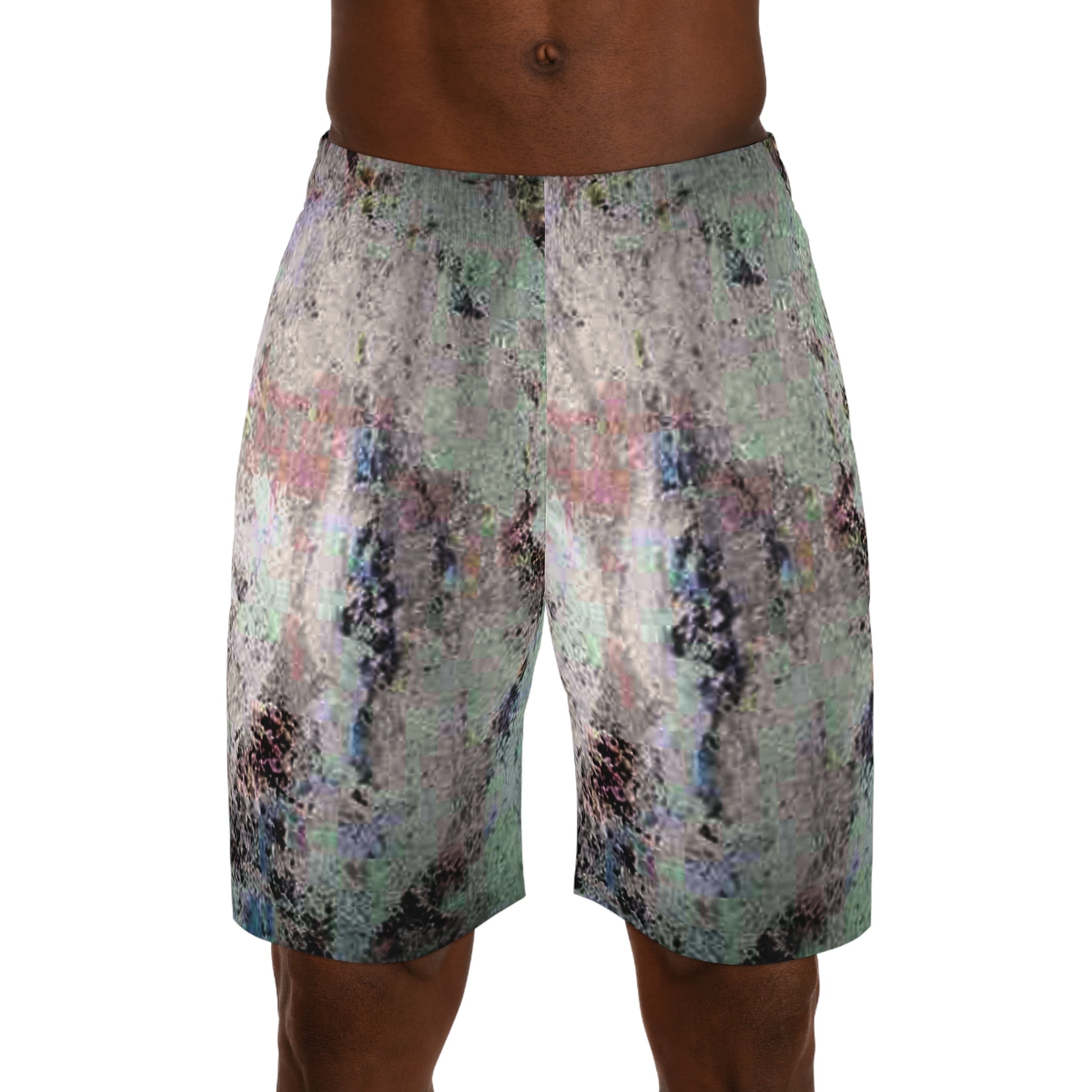 Trendy Men's Jogger Shorts - featuring Abstract Art Design by Studio Blitz,