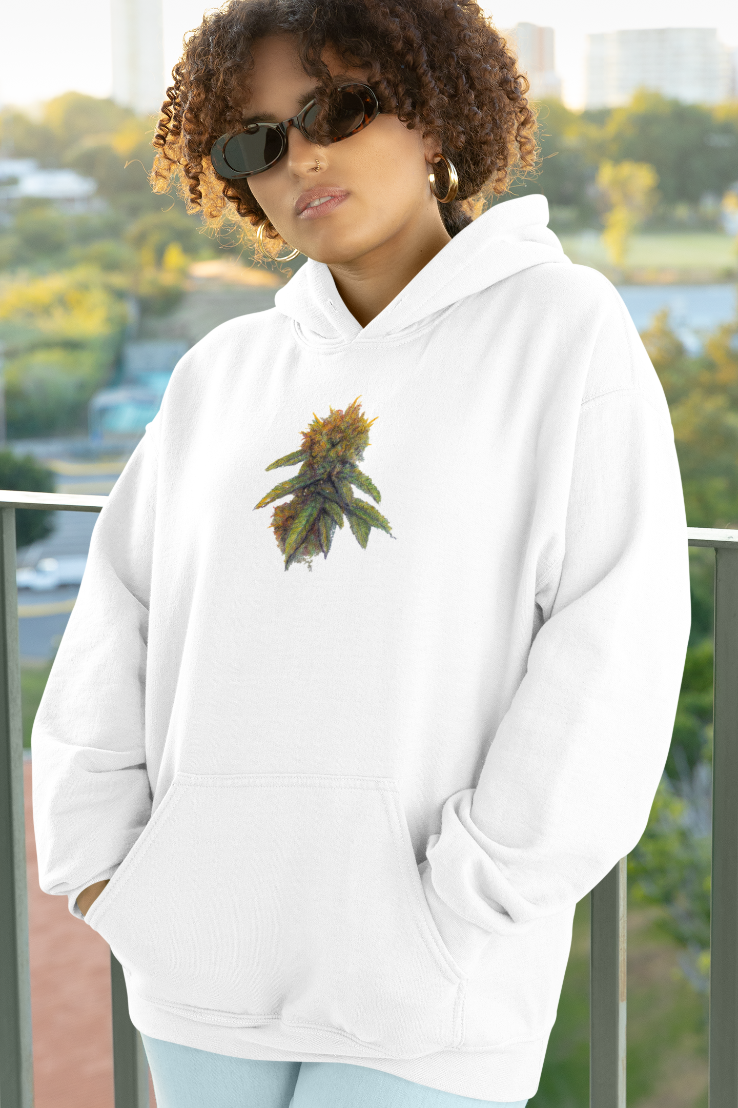 Cannabis Bud Unisex College Hoodie by Studio Blitz