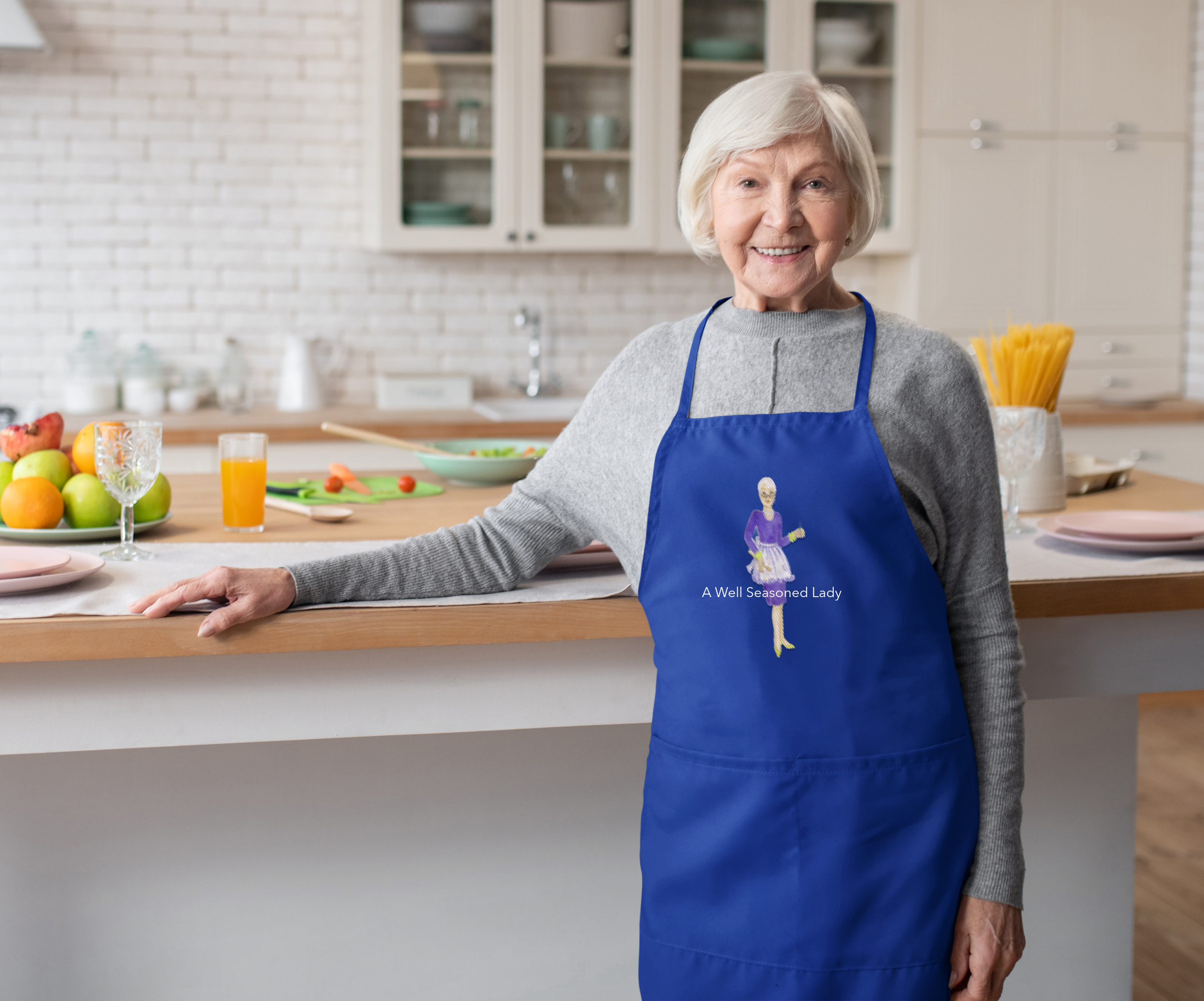 Cotton Apron - Chic Art Design by Studio Blitz for 'A Well Seasoned Lady'