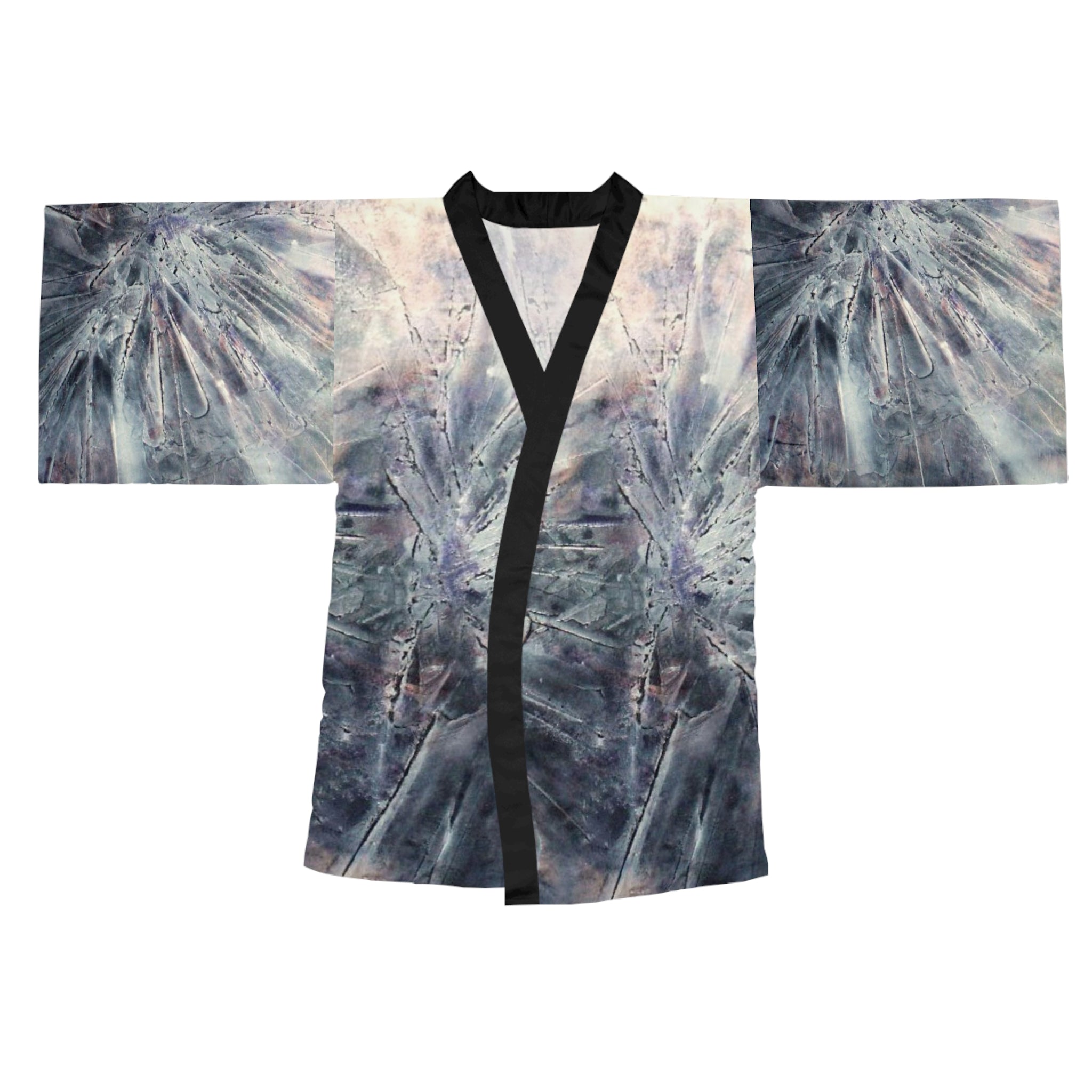 Kimono Robe - Silver Abstract Design by Studio Blitz