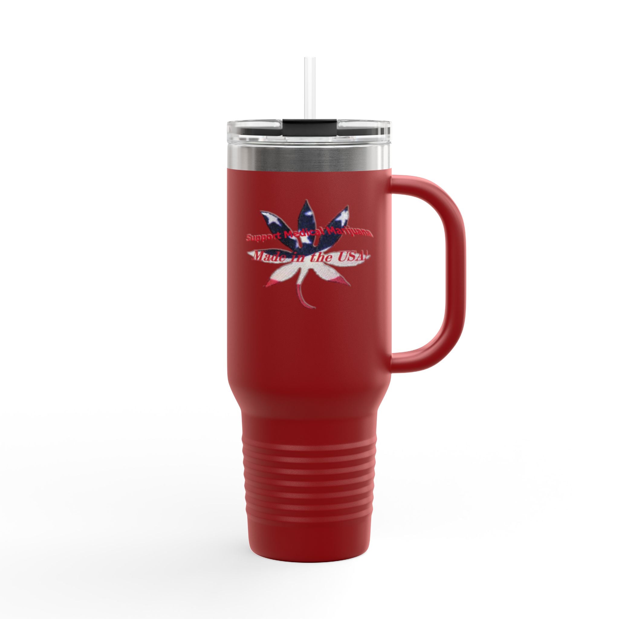 Insulated Travel Mug - Patriotic Cannabis Art Design by Studio Blitz