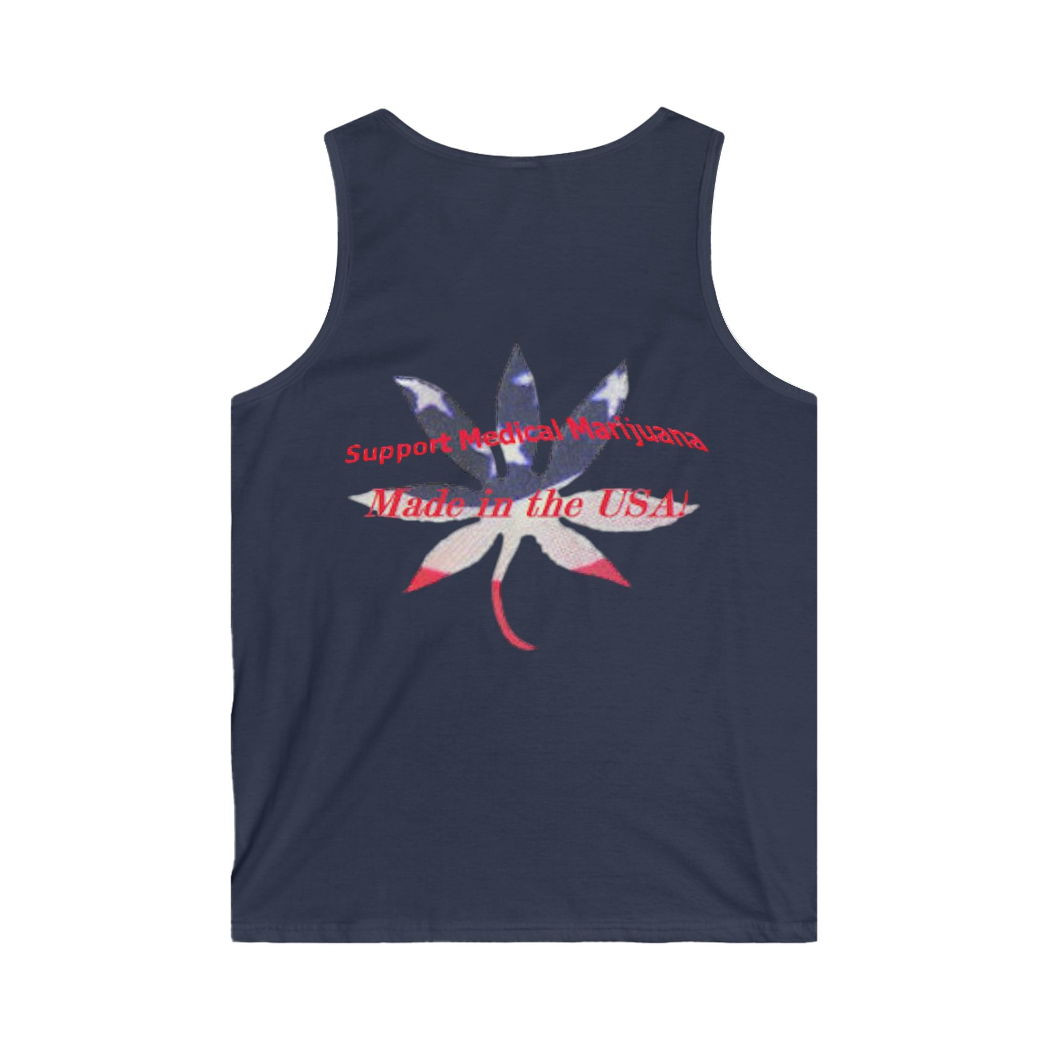 Tank Top - Support Medical Marijuana USA Red White Blue Leaf Image