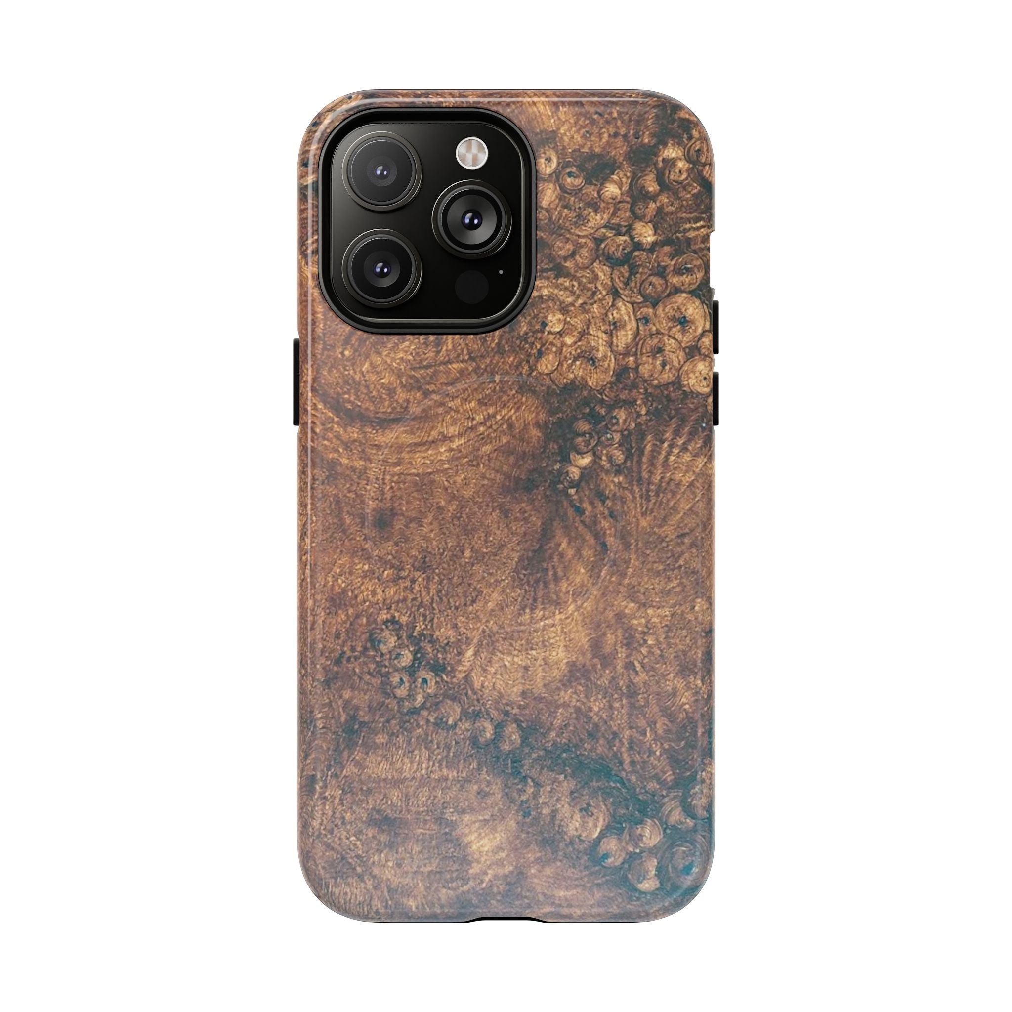 Durable Magnetic Phone Case with Unique Burl Wood Art Design by Studio Blitz that will make people take notice.