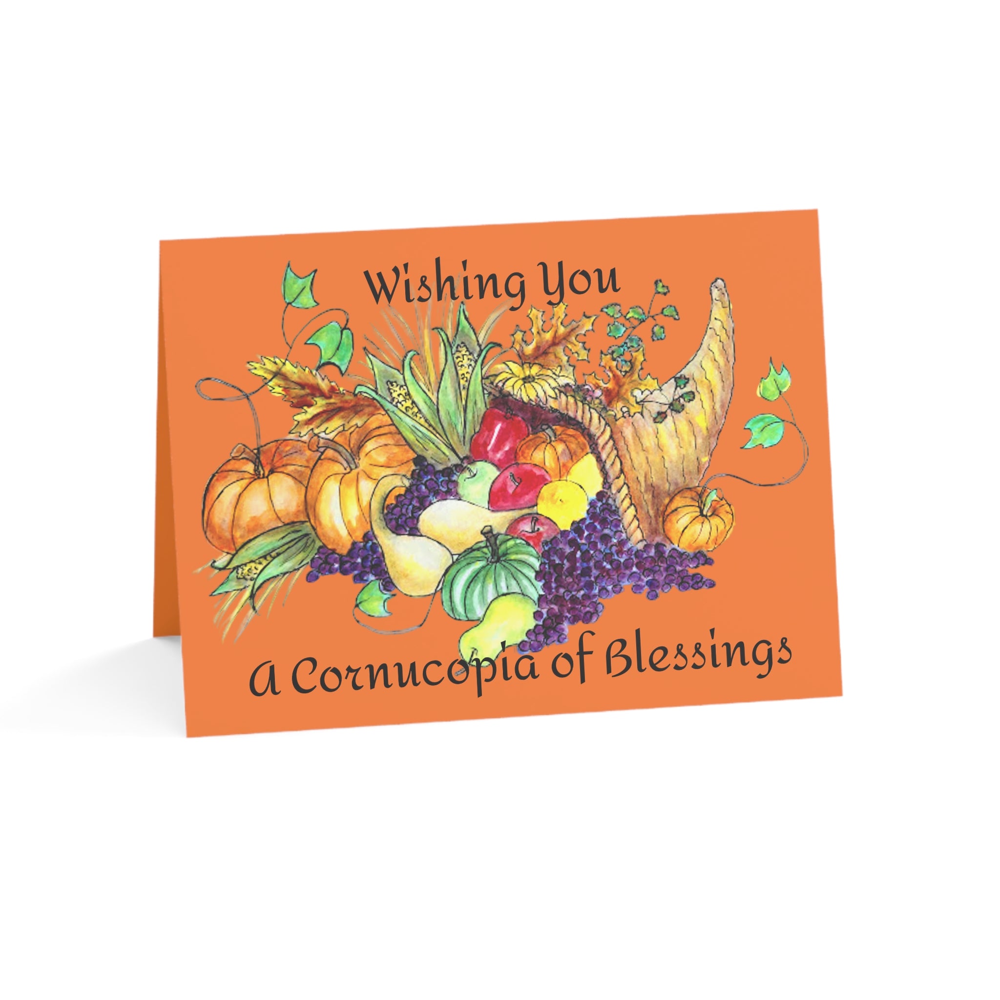 Cornucopia Thanksgiving Greeting Cards painted by Studio Blitz