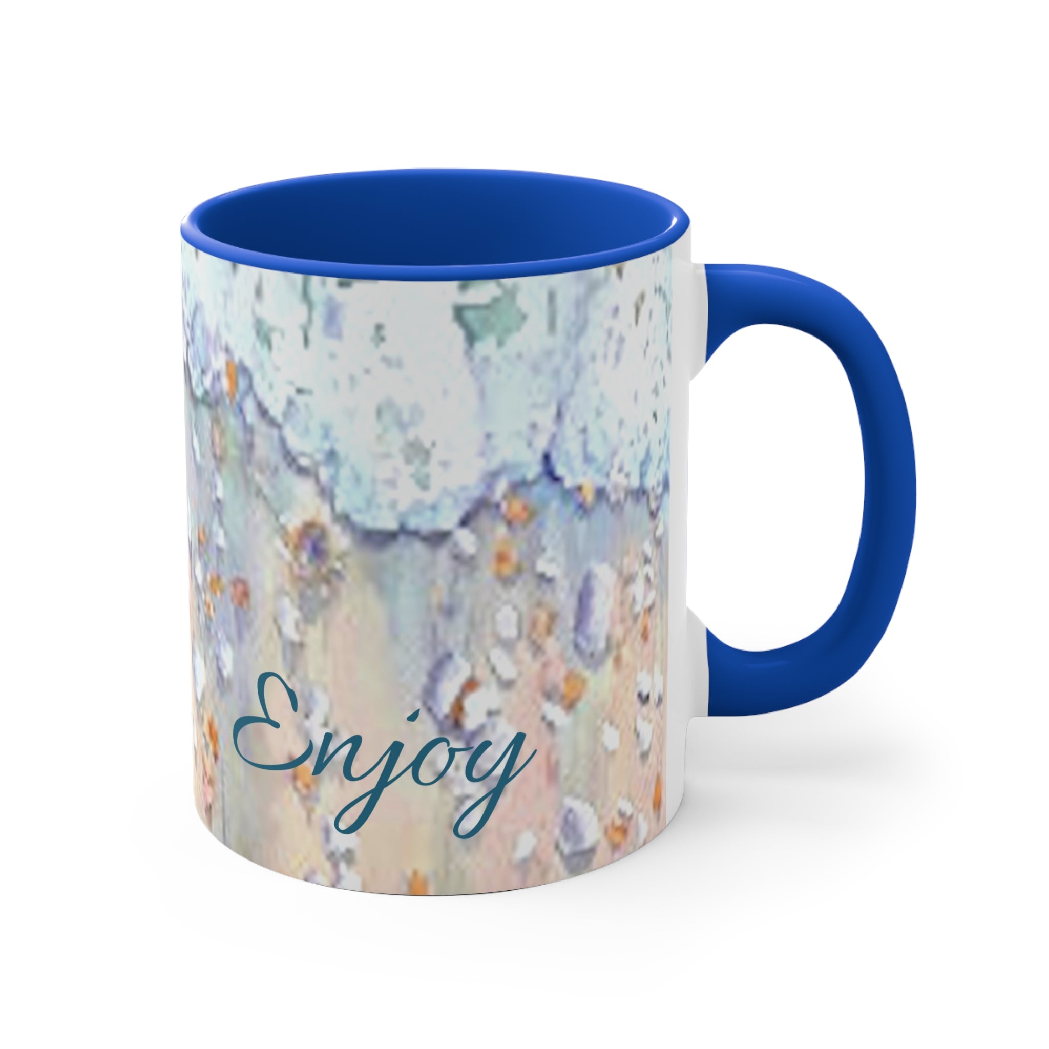 Relaxing Ocean-Inspired Accent Mug Designed by Studio Blitz Nature Lover Gift, Coffee Tea Cup, Home Office Decor, Stress Relief Drinkware