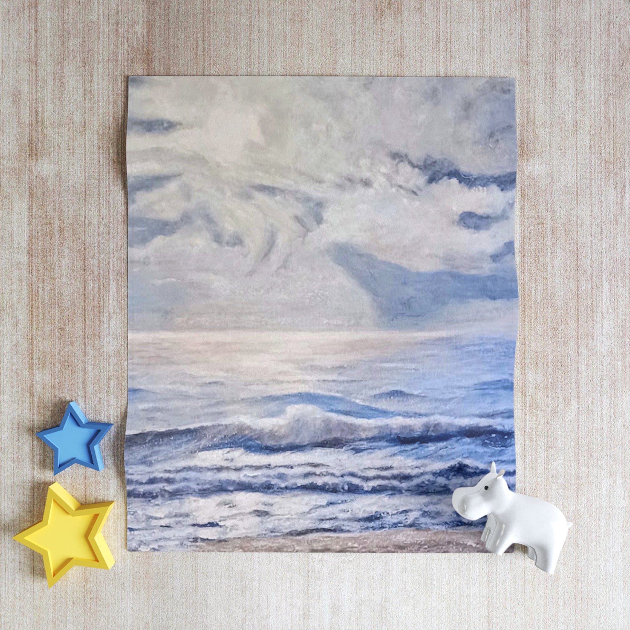 Throw Blanket - Sunrise Ocean Surf painted by Studio Blitz