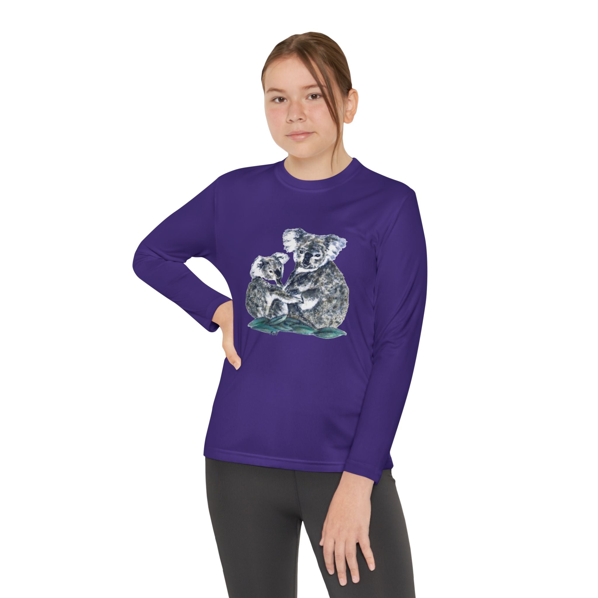 Youth Long Sleeve Tee Koala and Turtle Design