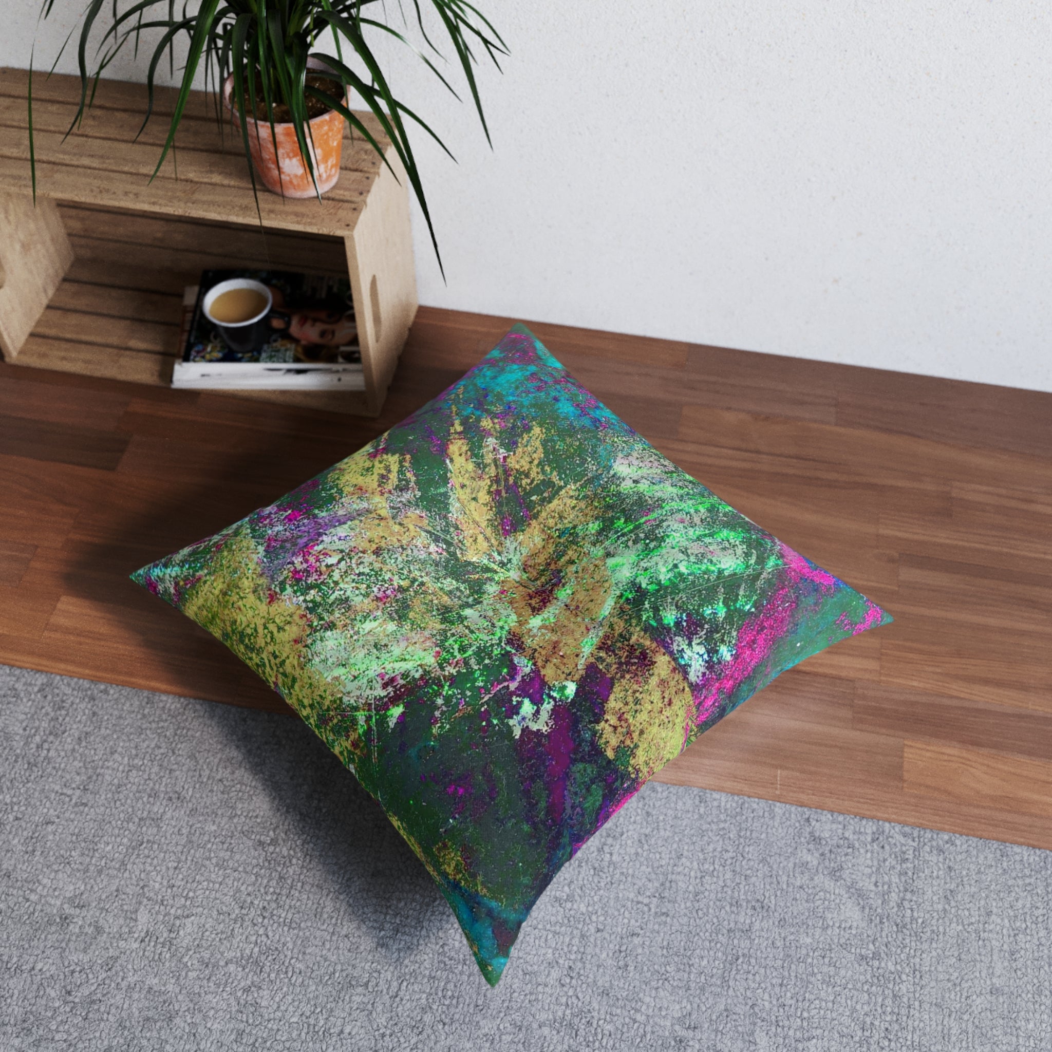 Floor Pillow that will Liven Up any area - Vibrant Tufted Square Design by Studio Blitz