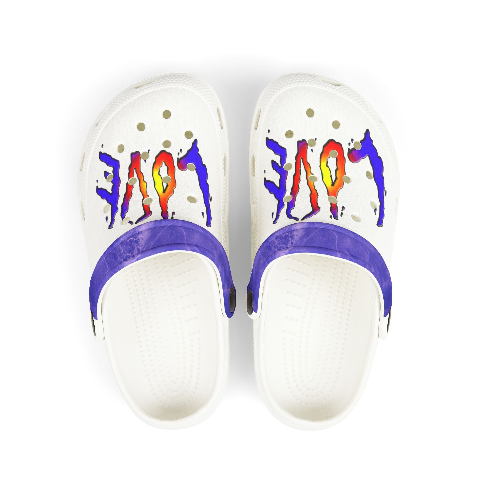 Colorful LOVE Kid's EVA Foam Clogs - Art Design by Studio Blitz