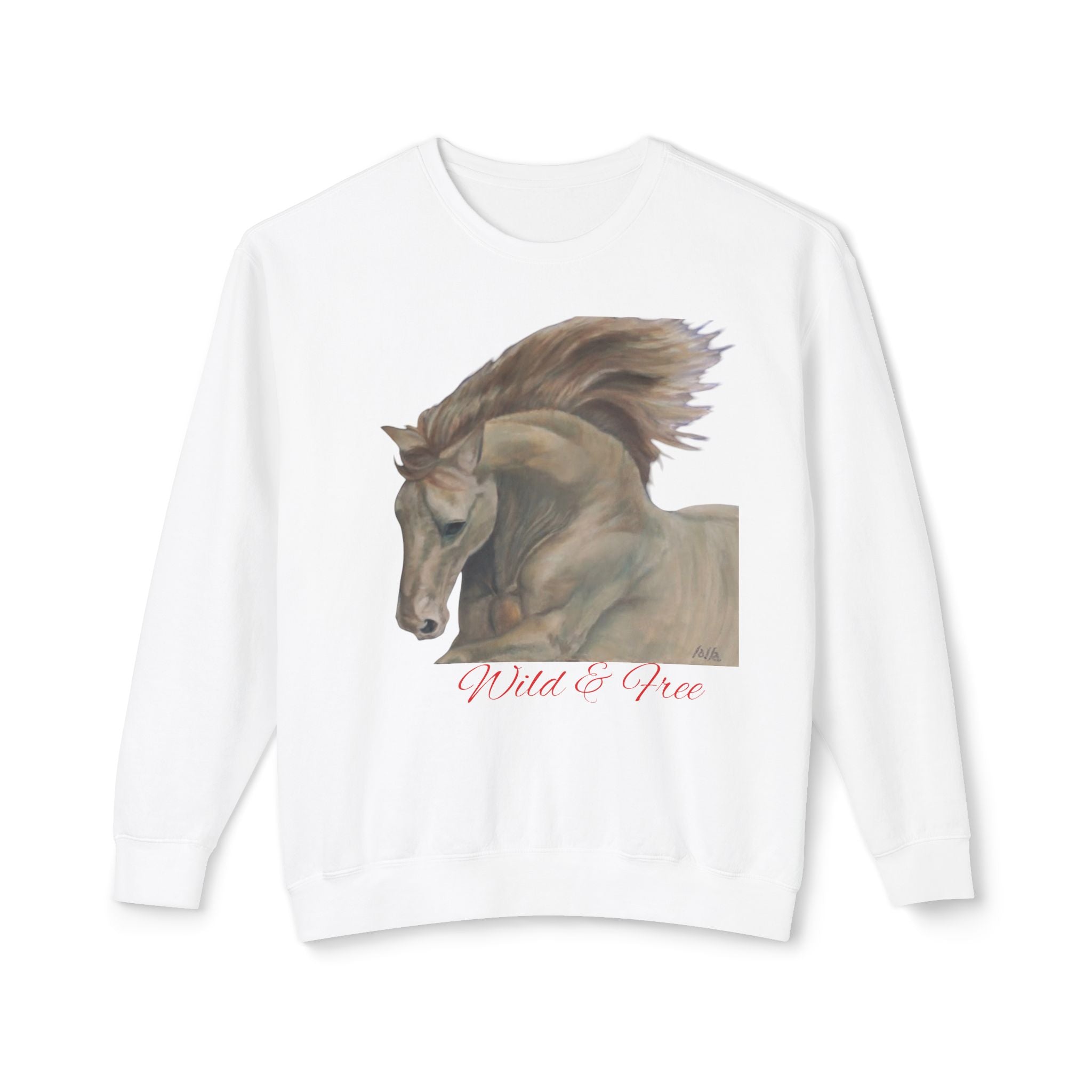 Horse Lovers Unisex Sweatshirt - Wild & Free Art Design by Studio Blitz