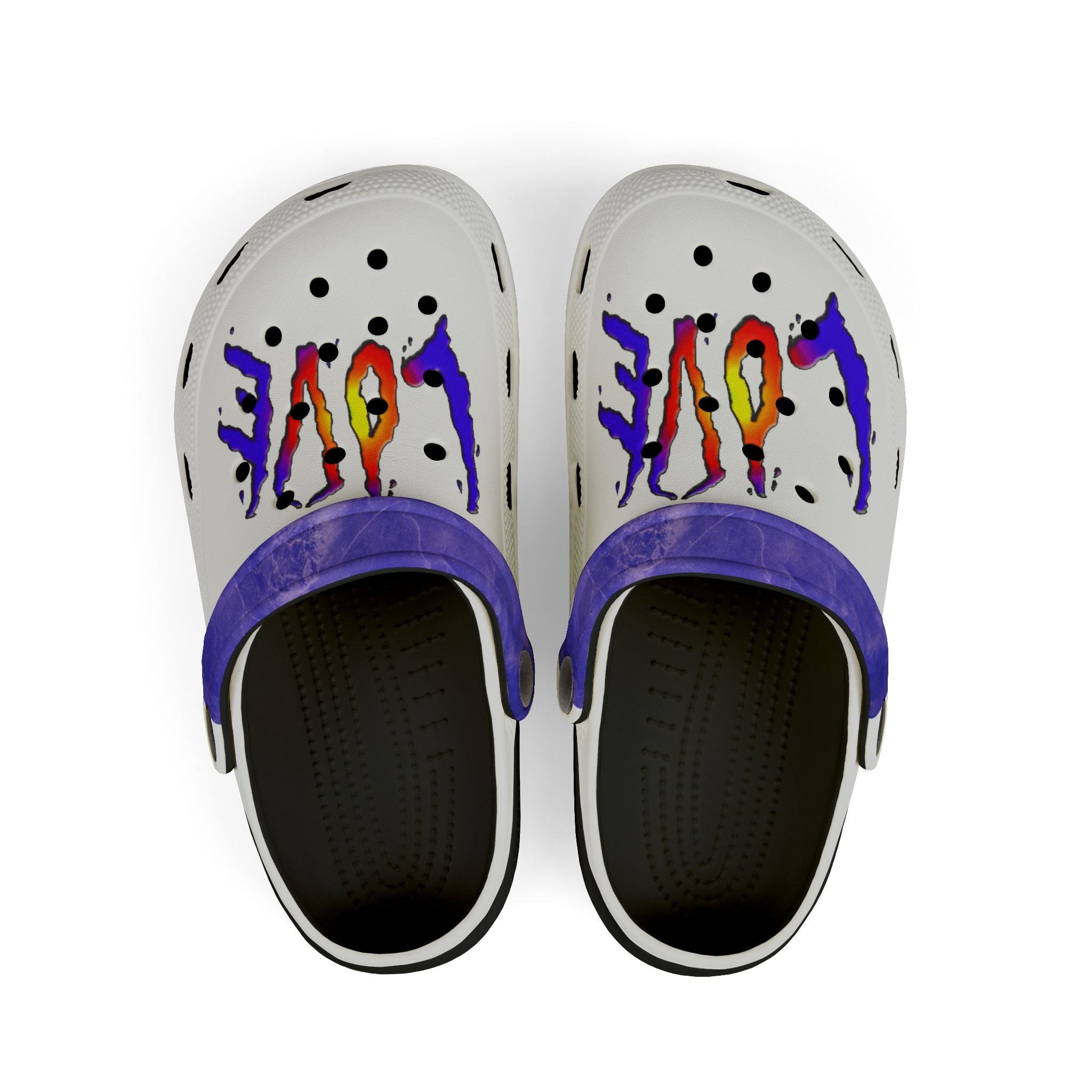 Colorful LOVE Kid's EVA Foam Clogs - Art Design by Studio Blitz