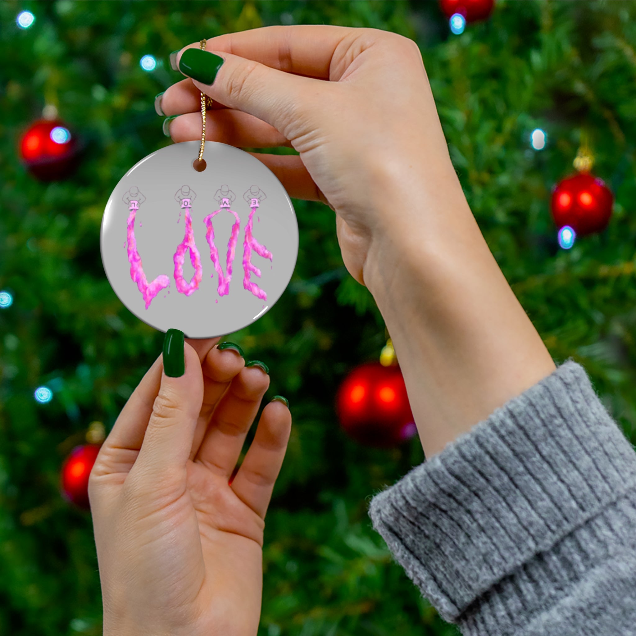 Ceramic Ornament - LOVE Holiday Design by Studio Blitz