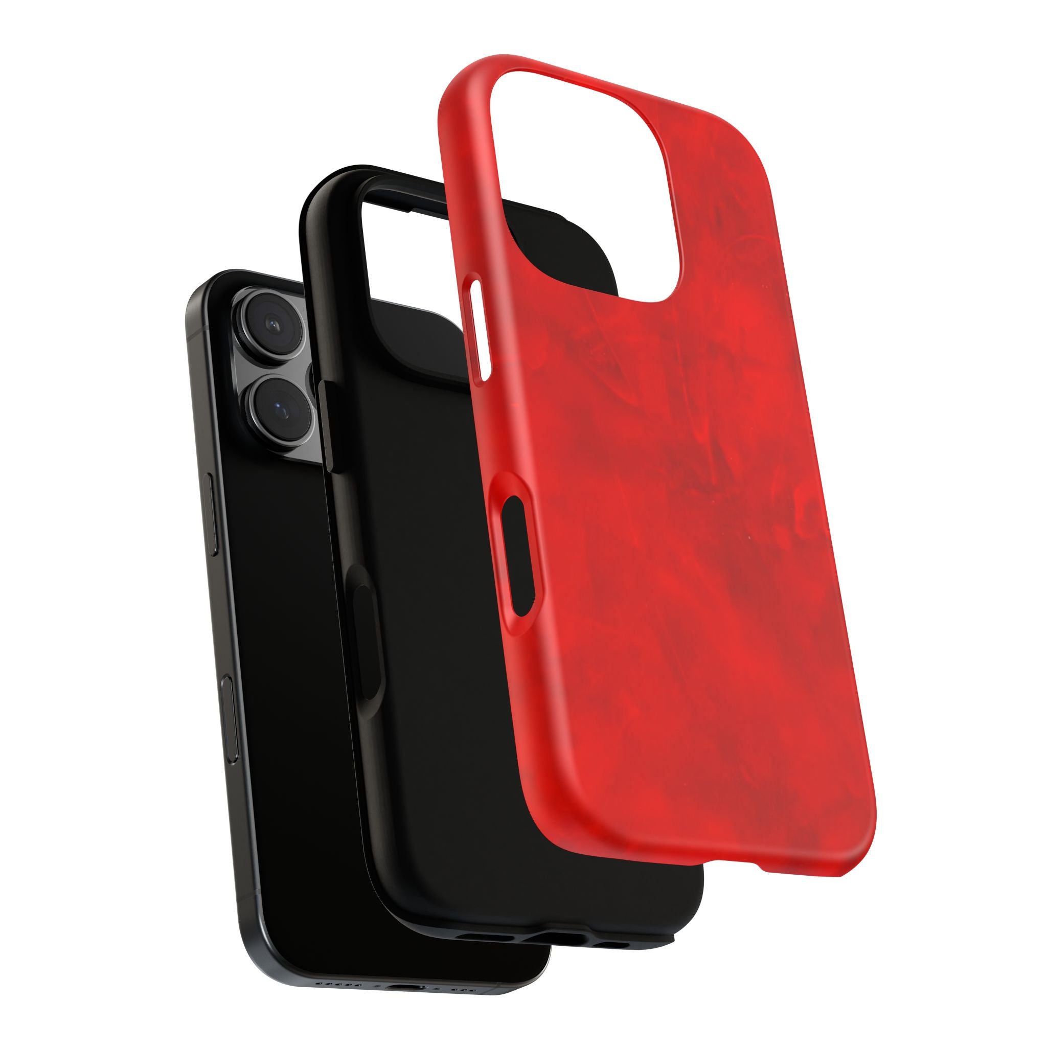 Tough Phone Case with Red Leather Look by Studio Blitz