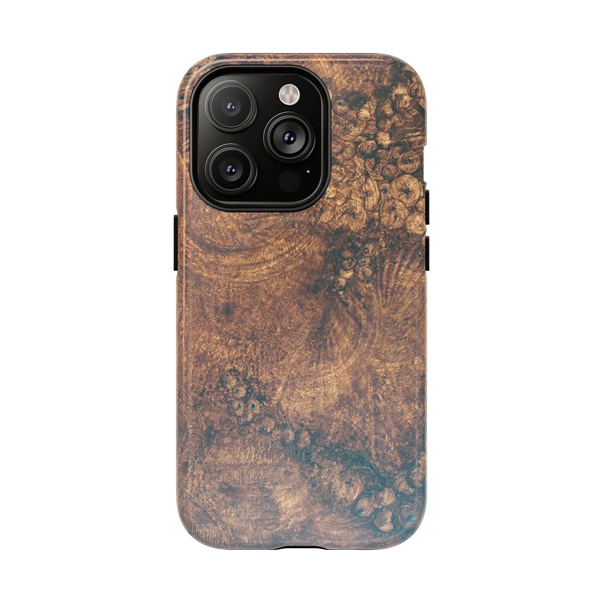 Durable Magnetic Phone Case with Unique Burl Wood Art Design by Studio Blitz that will make people take notice.