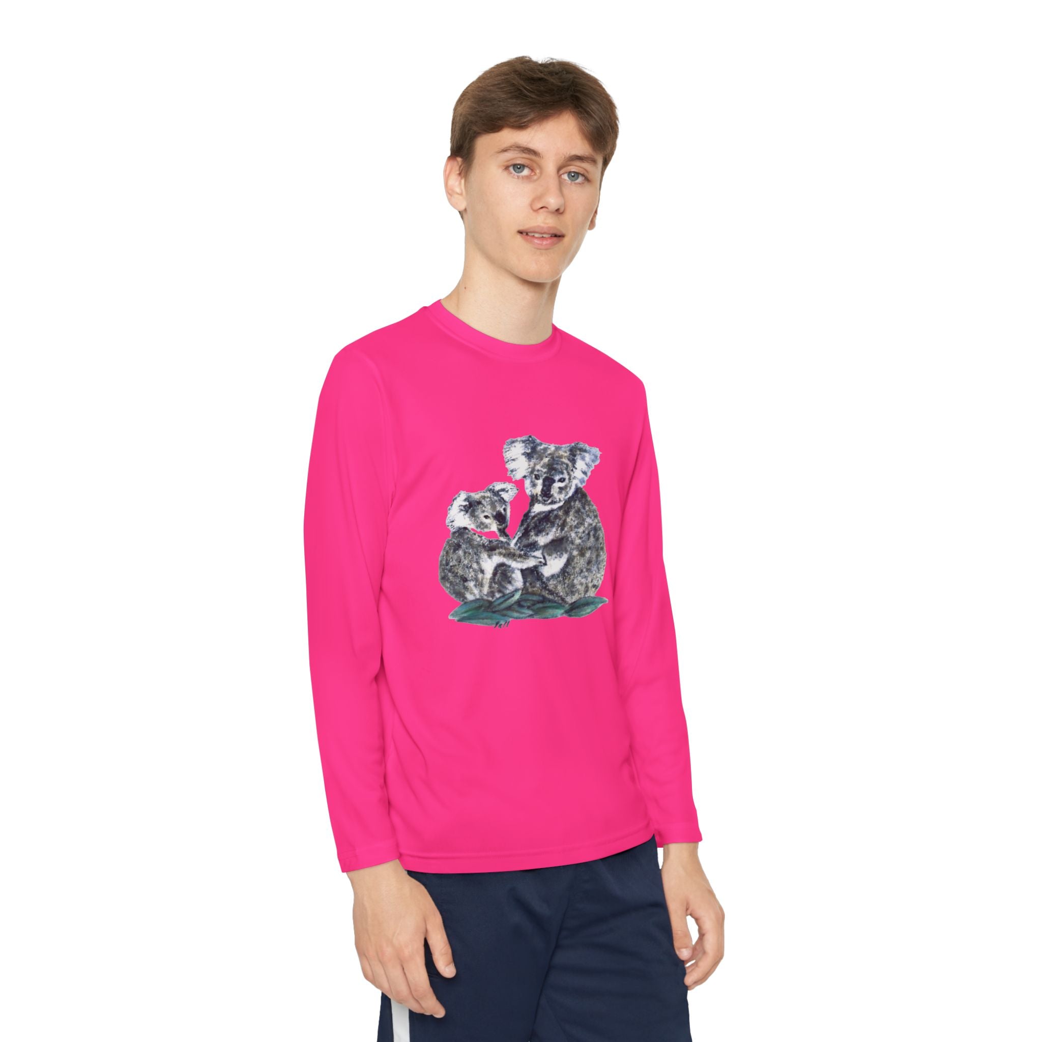 Youth Long Sleeve Tee Koala and Turtle Design