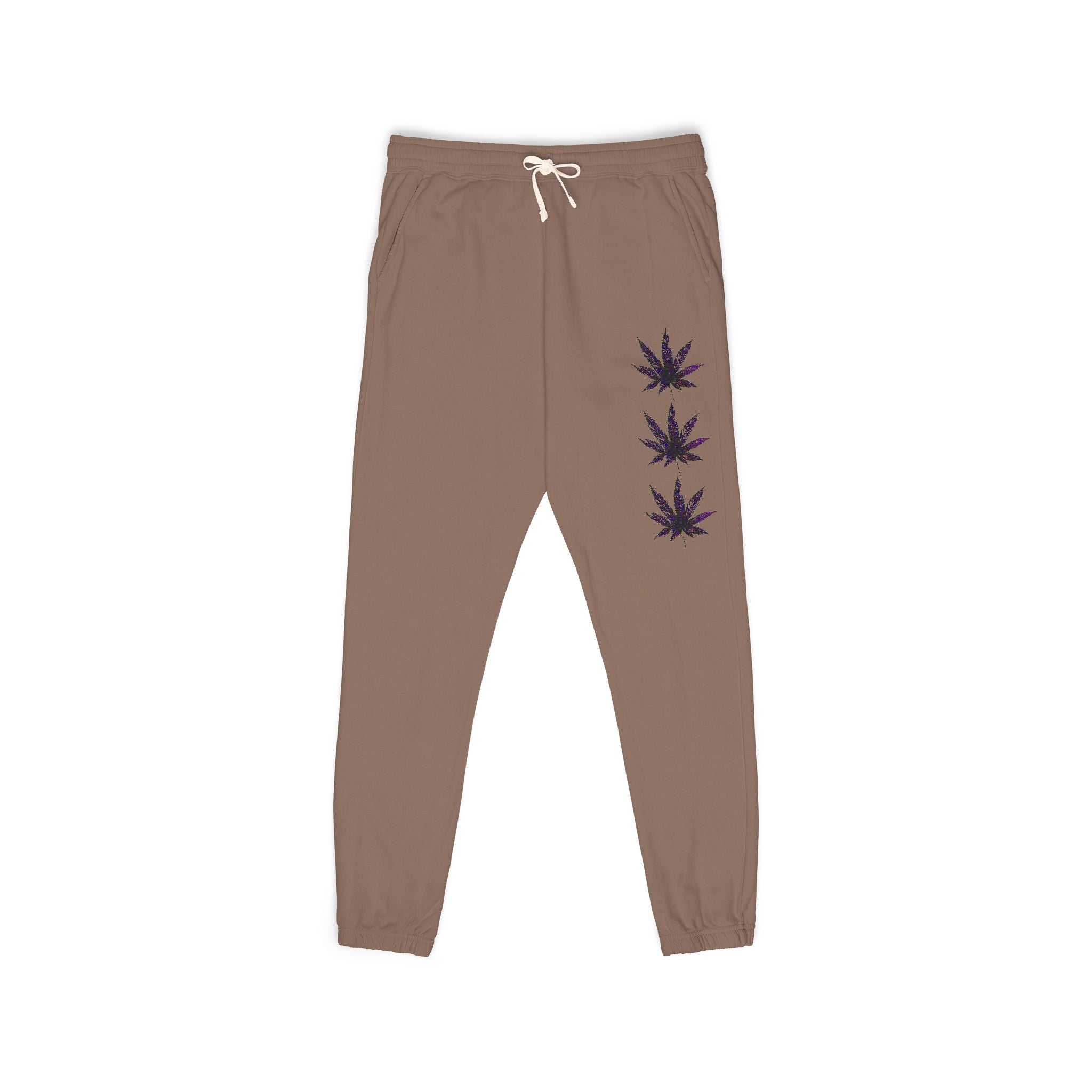 Fleece Sweatpants - Vibrant Cannabis Leaf Design by Studio Blitz