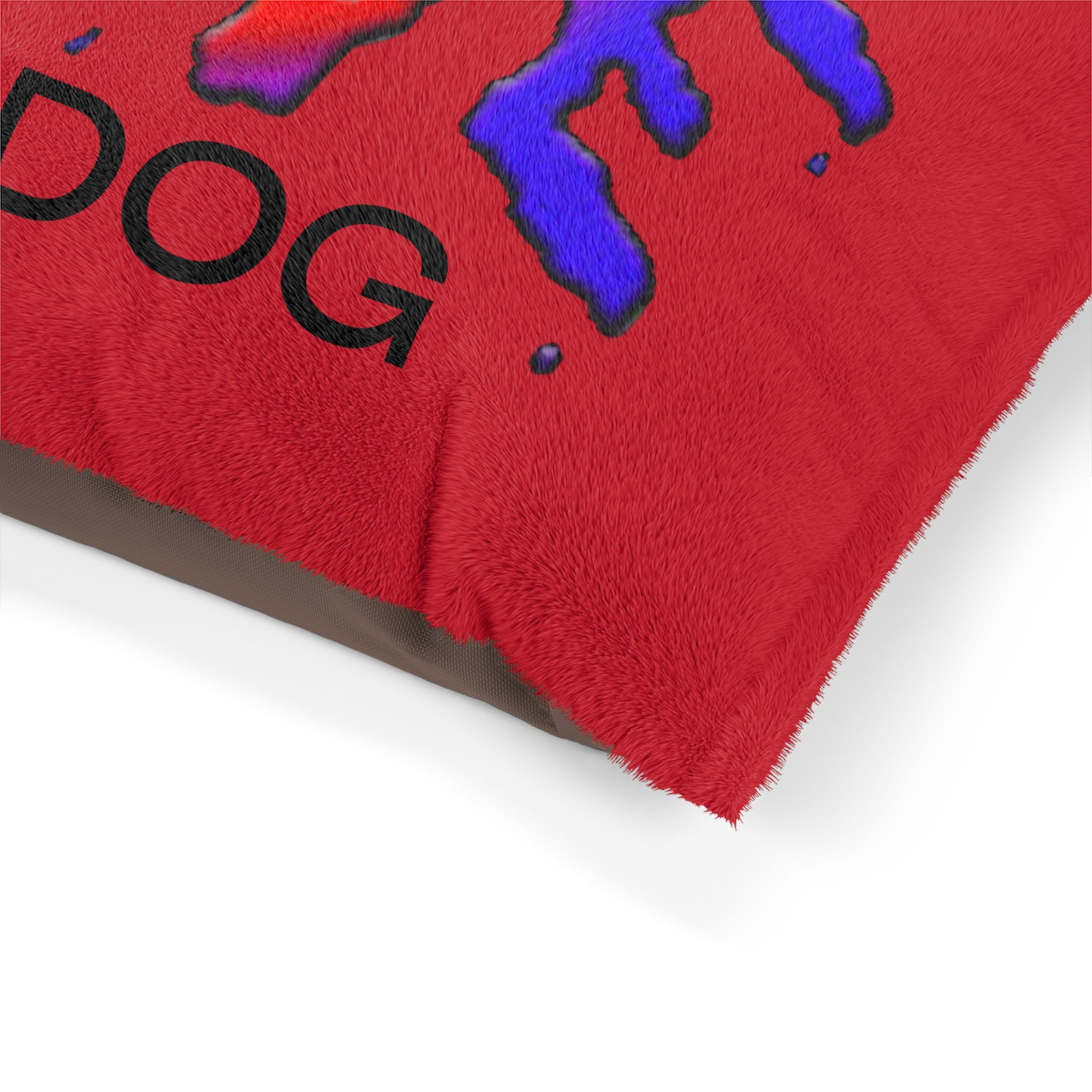 Vibrant Red Dog Bed -  Comfy with LOVE Art Design by Studio Blitz