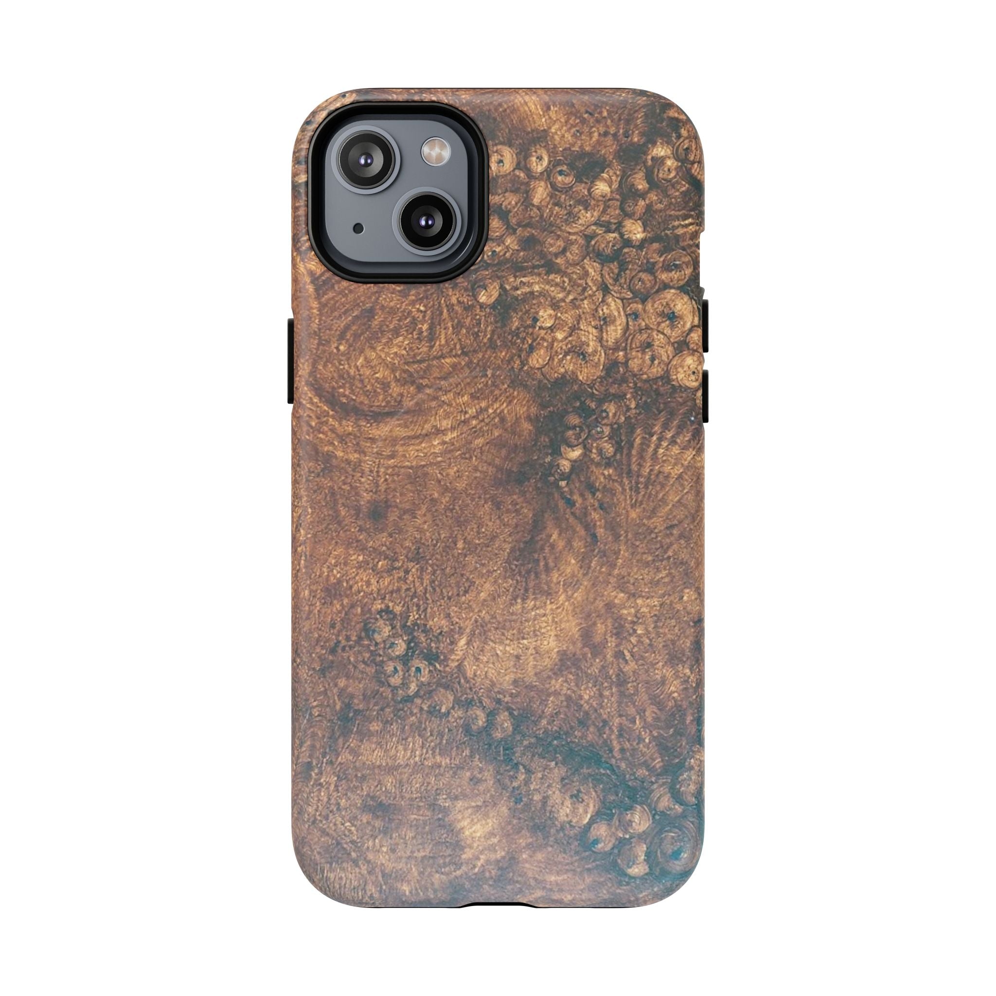 Durable Magnetic Phone Case with Unique Burl Wood Art Design by Studio Blitz that will make people take notice.