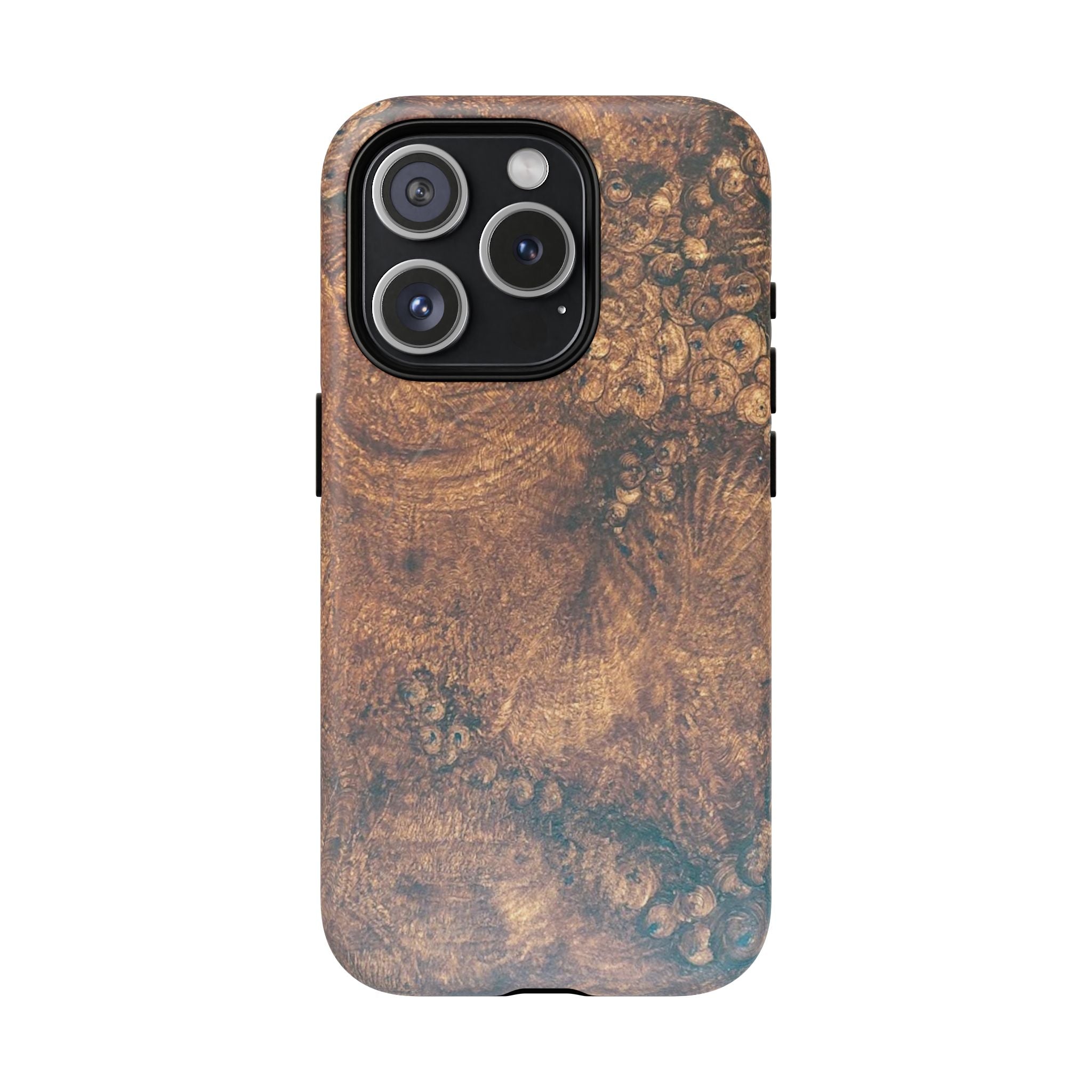 Durable Magnetic Phone Case with Unique Burl Wood Art Design by Studio Blitz that will make people take notice.
