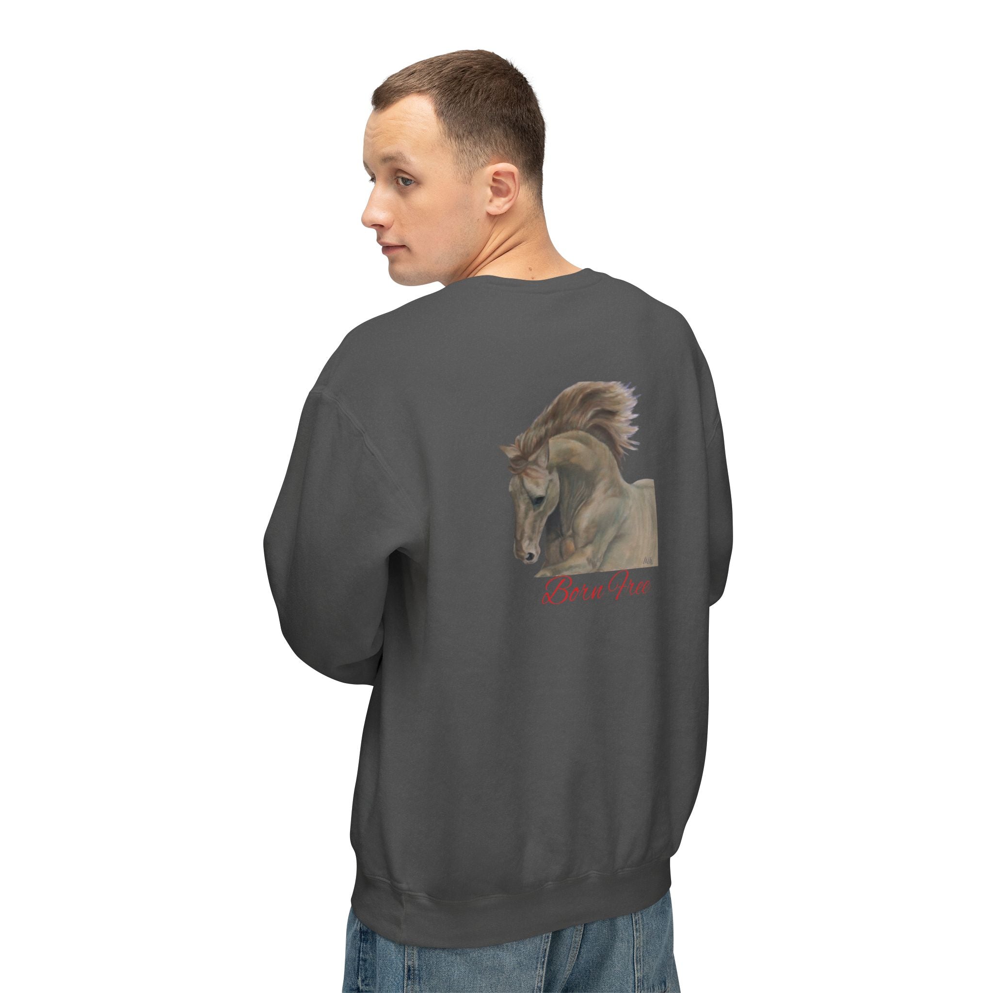 Horse Lovers Unisex Sweatshirt - Wild & Free Art Design by Studio Blitz