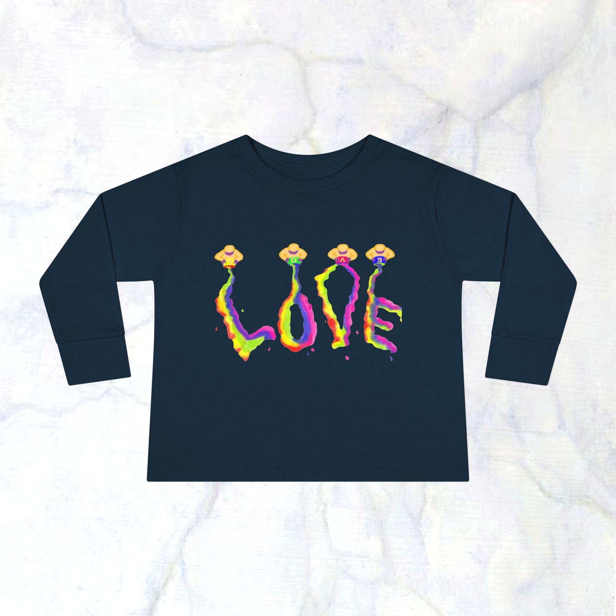 Toddler Long Sleeve Tee - It's All About Love in Bright Colors by Studio Blitz
