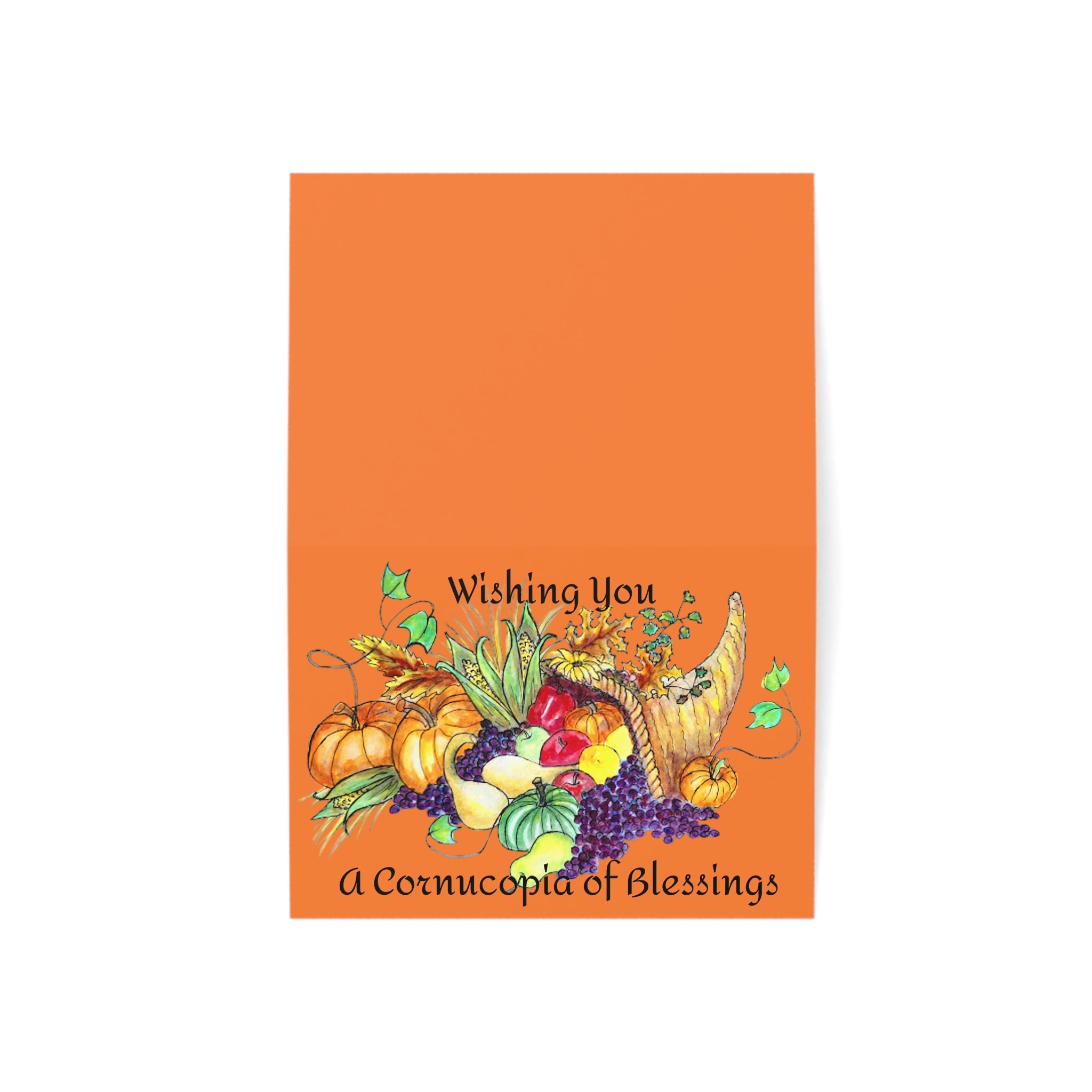 Cornucopia Thanksgiving Greeting Cards painted by Studio Blitz